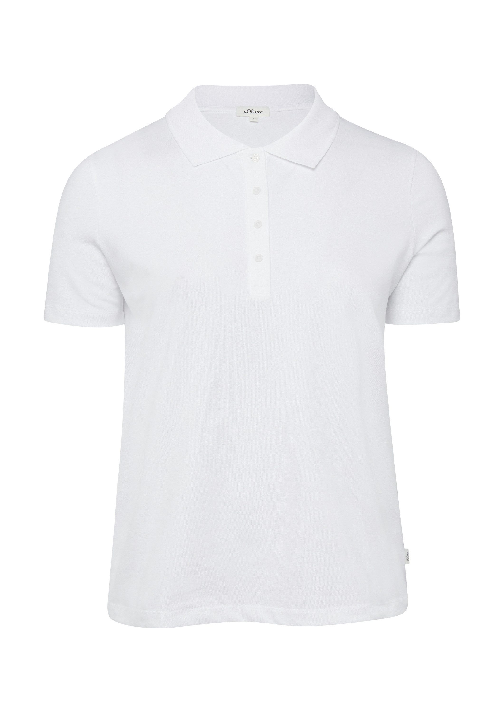 s.Oliver Kurzarmshirt Polo-Shirt Poloshirt aus Baumwollpiqué