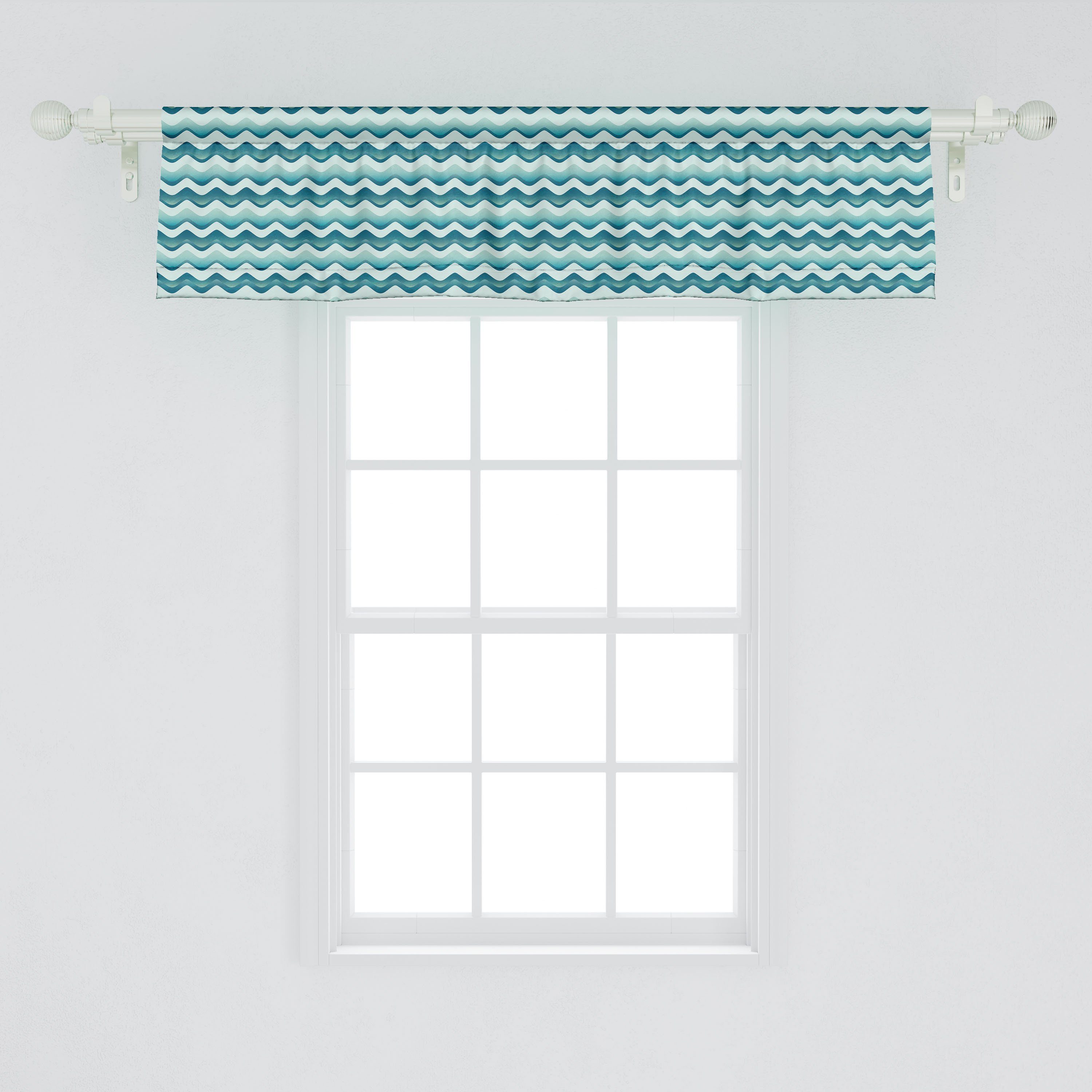 Vorhang Scheibengardine Abakuhaus, Grunge-Töne mit Microfaser, Volant in Küche Abstrakt Schlafzimmer Waves Kunst Dekor für Stangentasche,