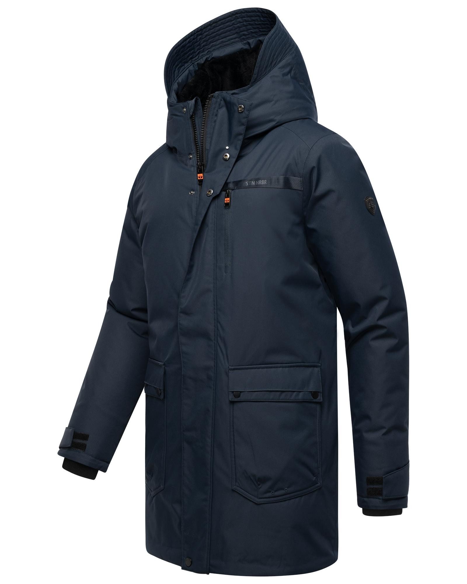 Stone Harbour Wintermantel Netaan XX Herren Kurzmantel mit kuscheliger Kapuze