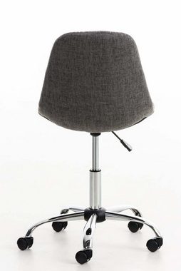 TPFLiving Bürostuhl Emily mit bequemer Rückenlehne - höhenverstellbar und 360° drehbar (Schreibtischstuhl, Drehstuhl, Chefsessel, Konferenzstuhl), Gestell: Metall chrom - Sitzfläche: Stoff hellgrau