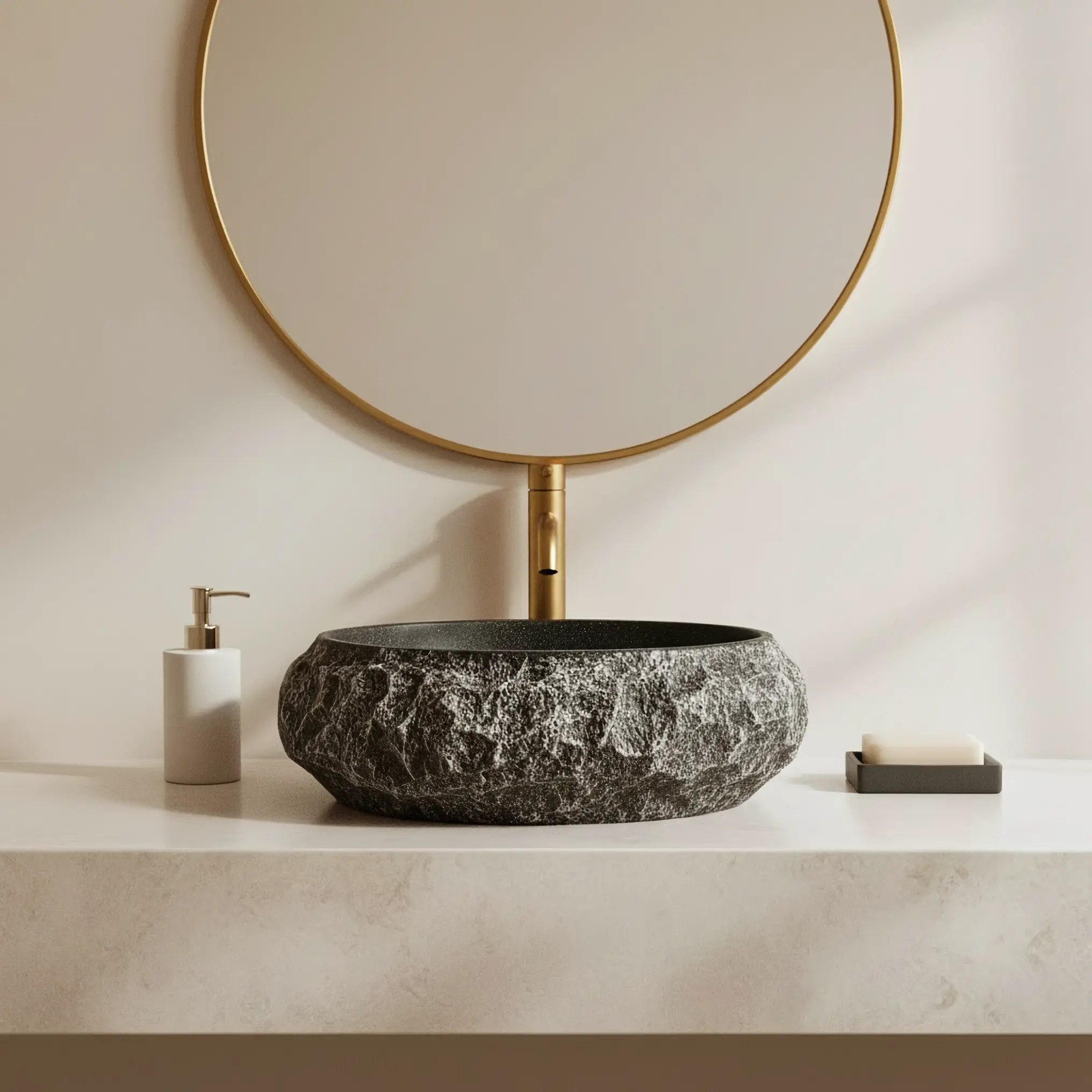 wohnwerk.idee Aufsatzwaschbecken aus Kompositstein, Designer Badwaschbecken 8 Farben – Bild 4 von 5