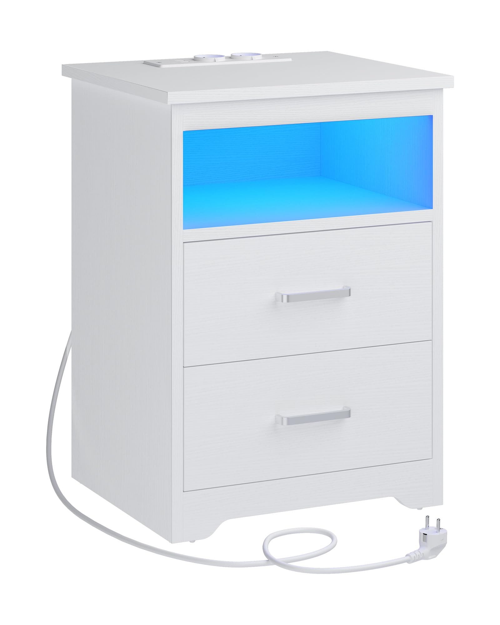 MSMASK Nachttisch Sofatisch mit LED-Beleuchtung, Nachtschrank günstig online kaufen