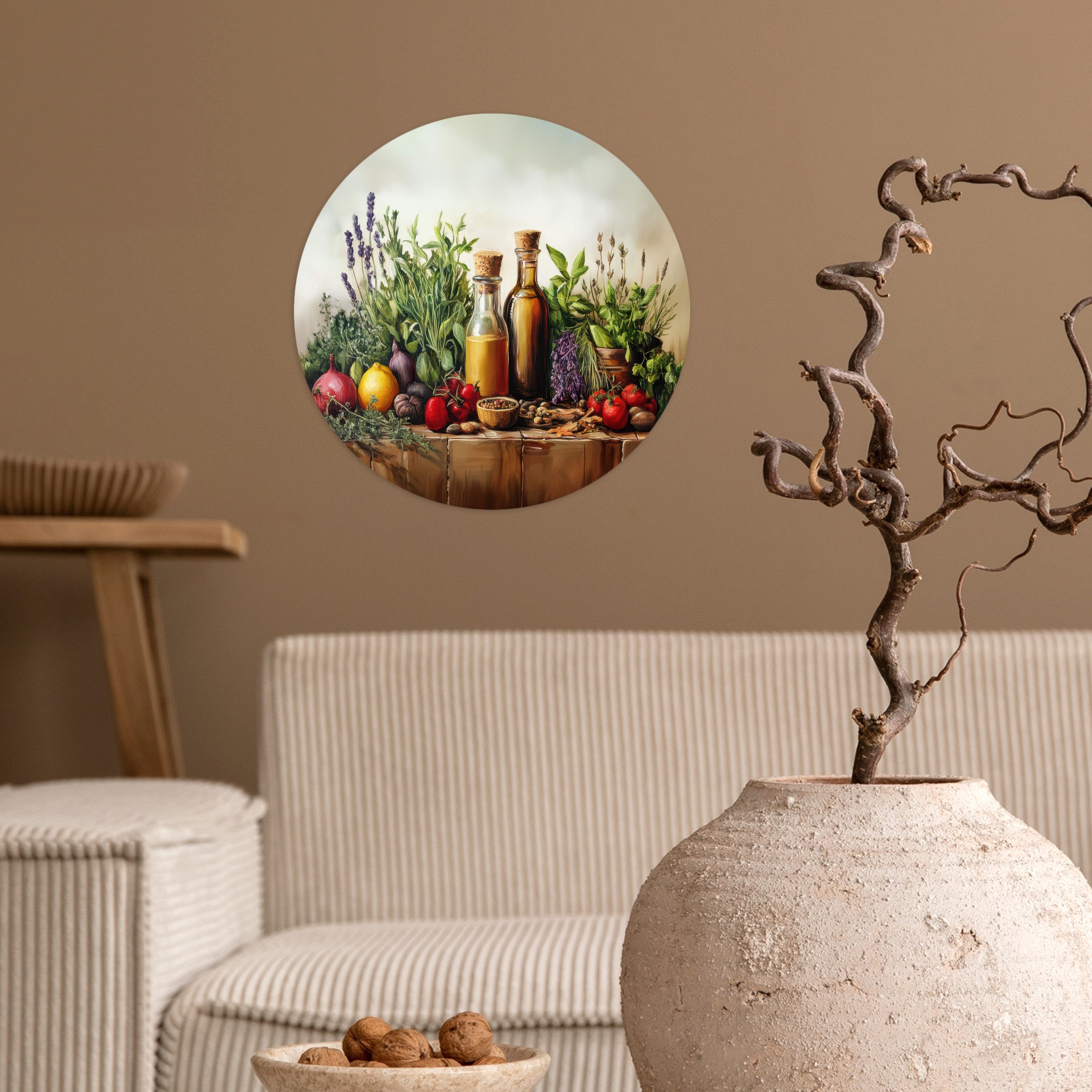 MuchoWow Wandsticker Stilleben - Kräuter - Gewürze - Früchte - Farbenfroh (1 St), Wandtattoo Selbstklebend, Wohnzimmer Deko Aufkleber, 30x30 cm – Bild 4 von 5
