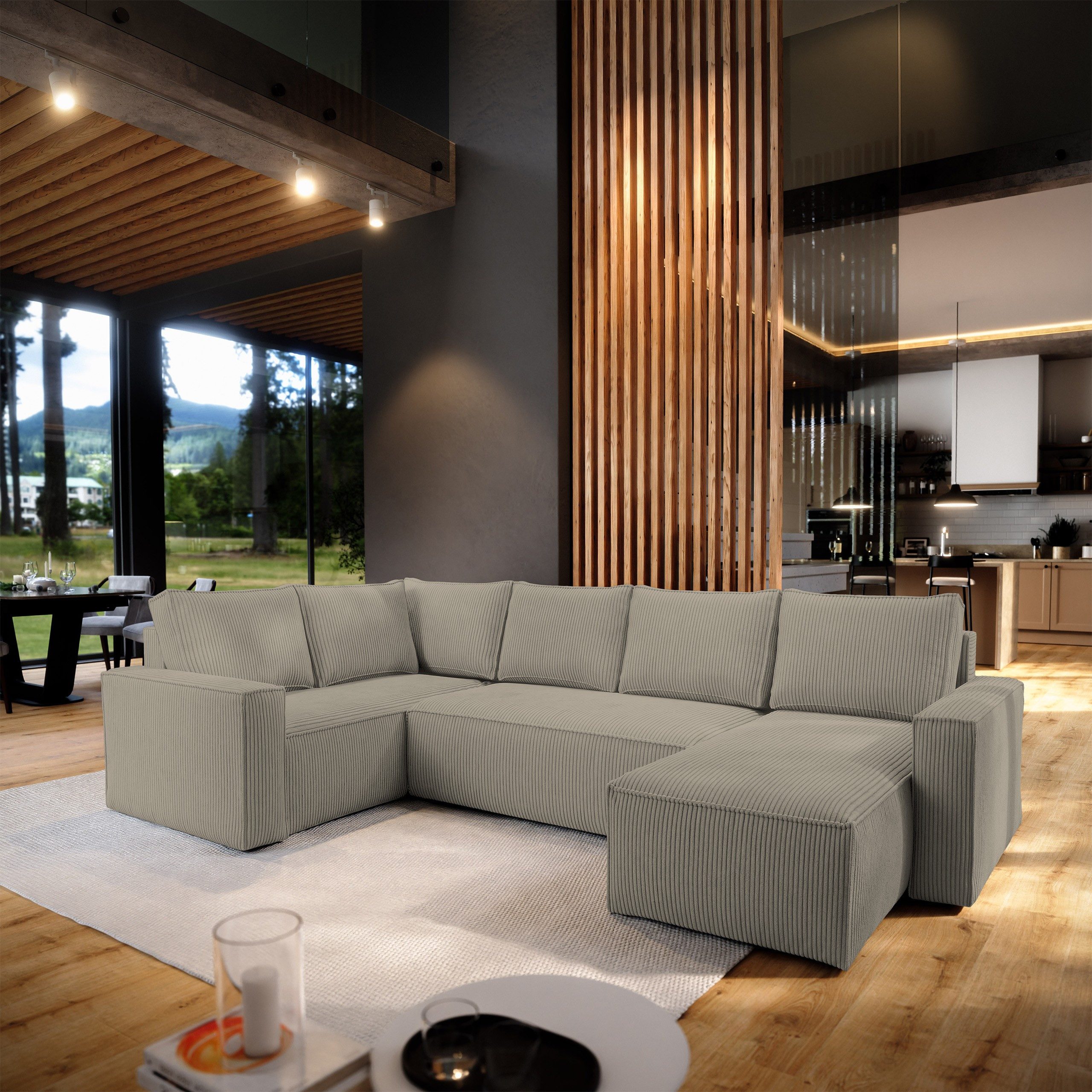 Masseno Ecksofa NORENA mit Schlaffunktion U-Form, günstig online kaufen