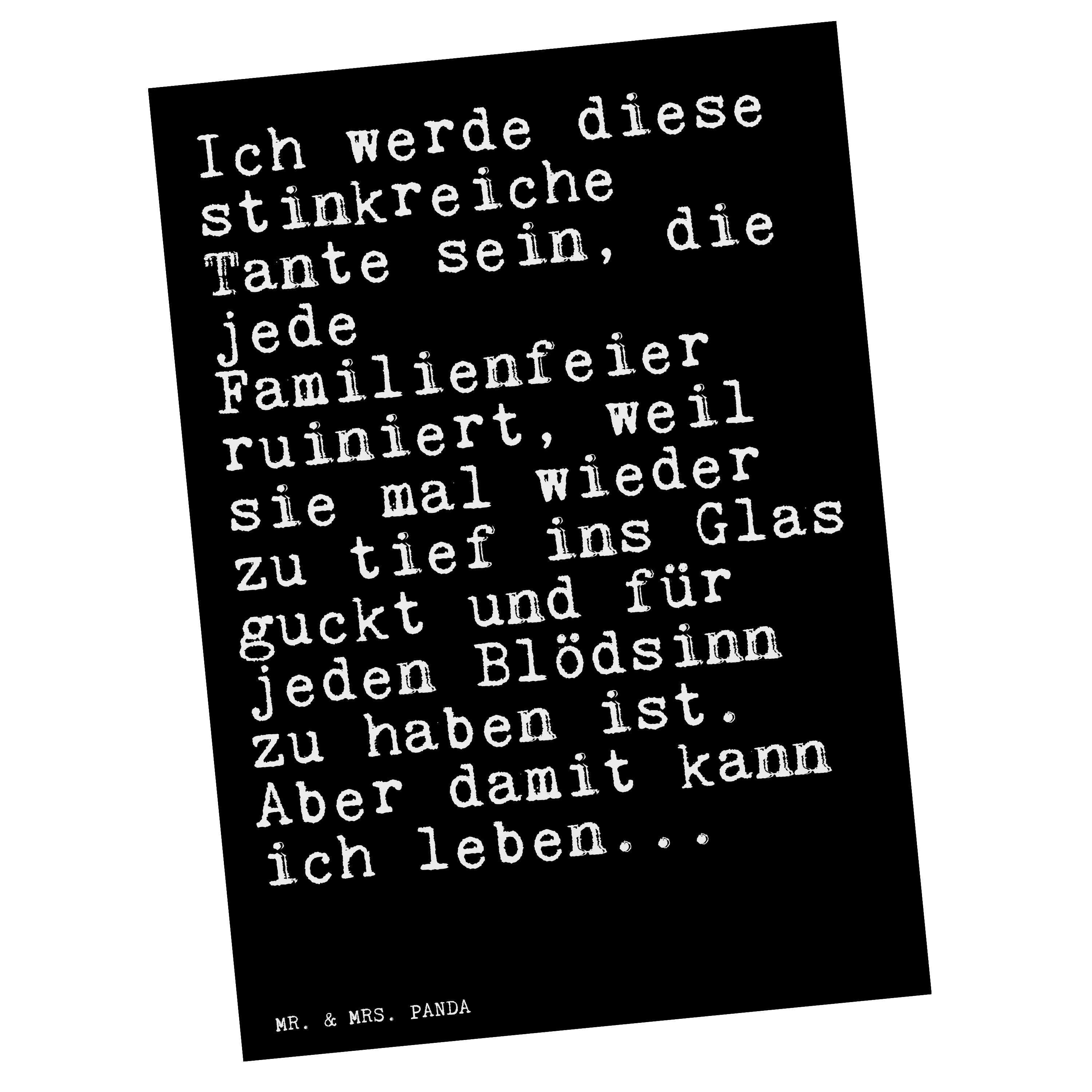 Mr. & Mrs. Panda Postkarte »Ich werde diese stinkreiche... Schwarz