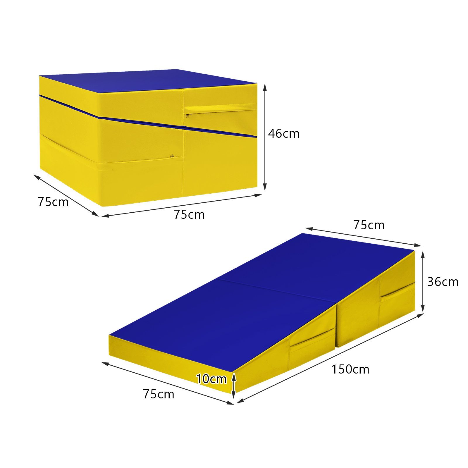 COSTWAY Yogamatte Gymnastikmatte, 150 75 x 36 cm x