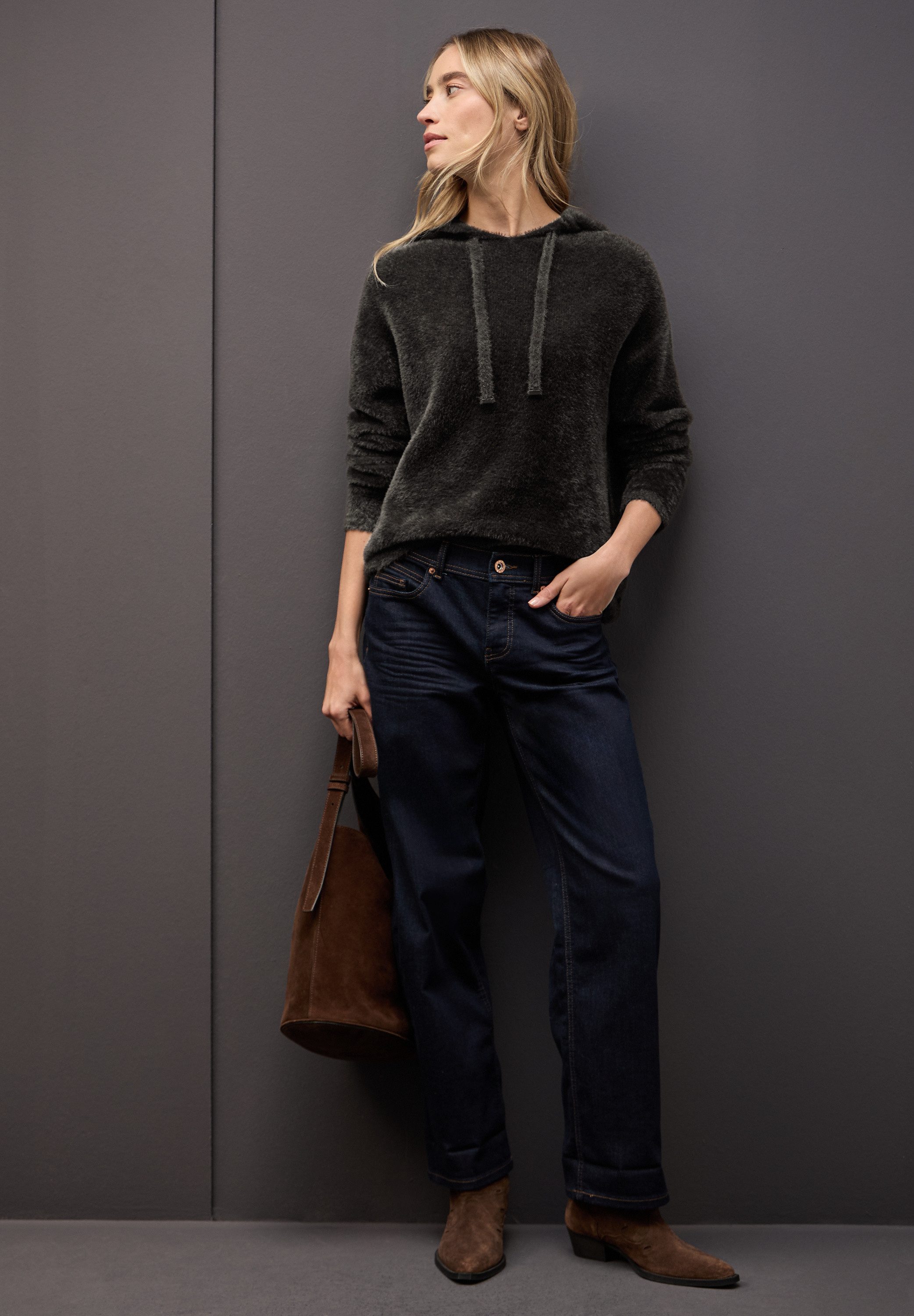 STREET ONE Kapuzenpullover aus softer Federgarn-Qualität