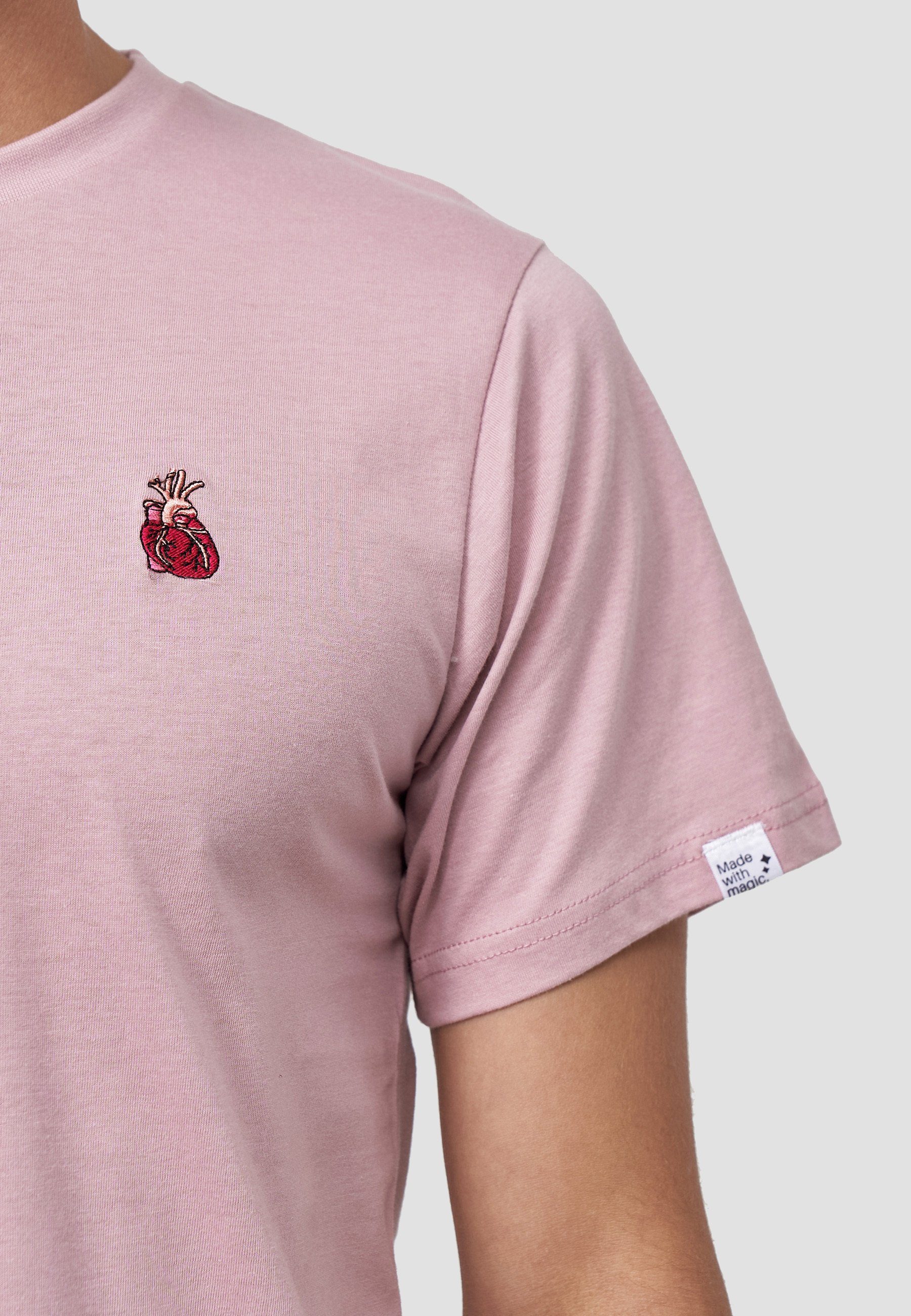 T-Shirt Bio-Baumwolle zertifizierte GOTS MIKON Pink Herz