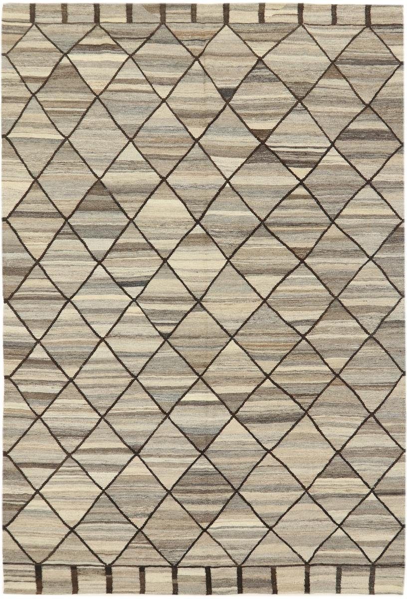 Orientteppich Kelim Berber Design 204x295 Handgewebter Moderner Orientteppich, Nain Trading, rechteckig, Höhe: 3 mm