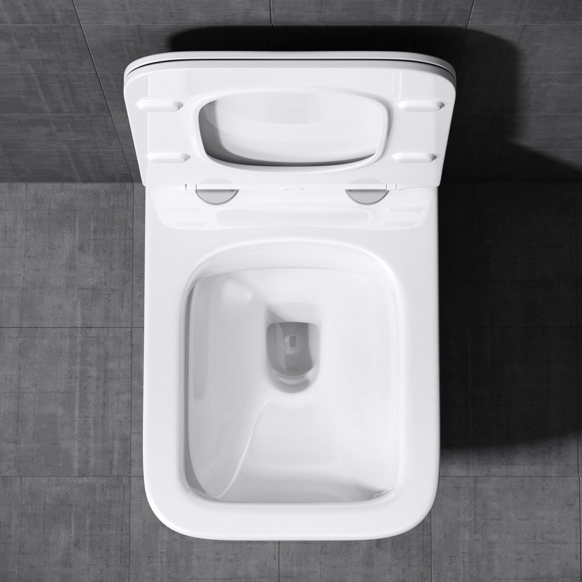 Mai & Mai Tiefspül-WC Hänge-WC Wand WC aus Keramik spülrandloses - Softclose Sitz, Wandhängend, Toilette wandhängend inklusive WC-Sitz