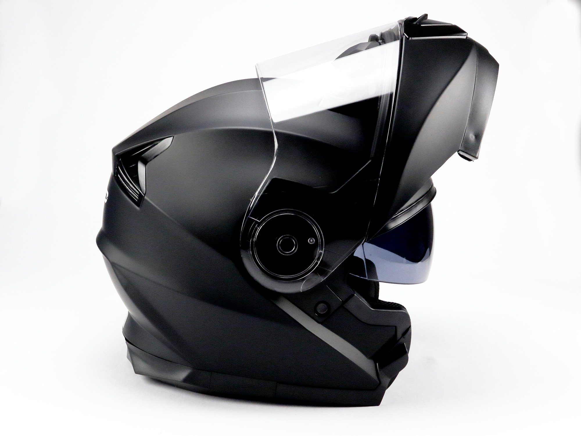 Motorradhelm BNO Flip-Up 2 Integralhelm. Klapphelm mit integrierter Sonnebrille