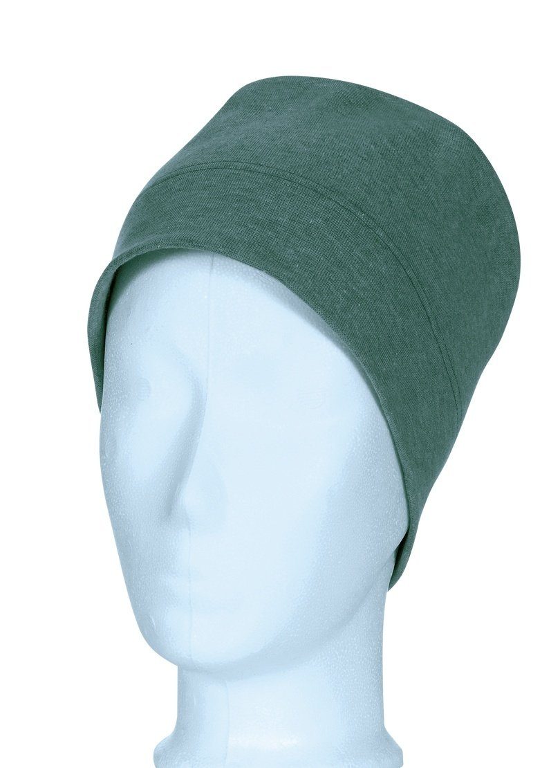 Trigema Strickmütze TRIGEMA Soft-Cap green-melange