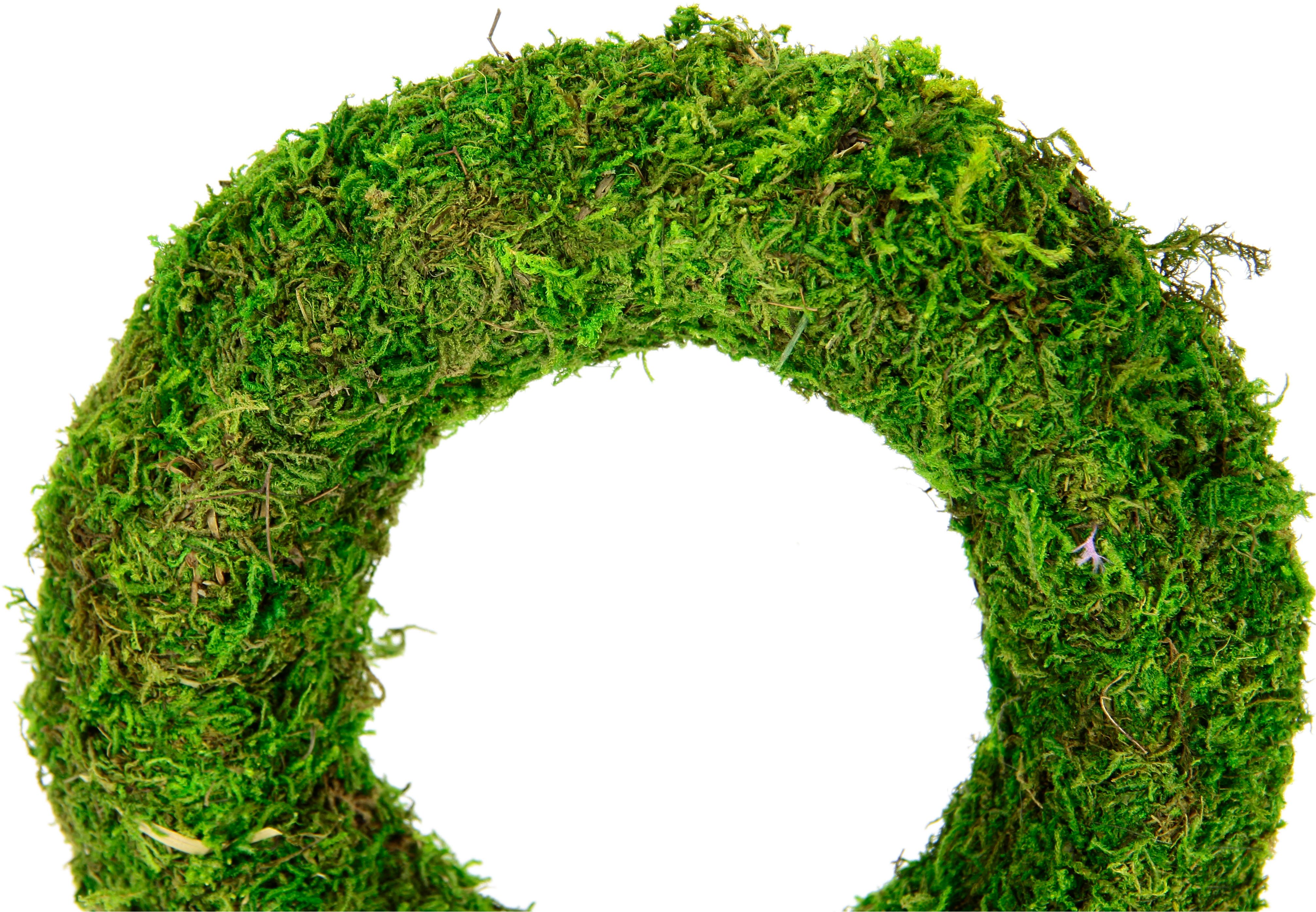 Kunstkranz Kranz aus Moos und Rattan Weidenkranz Blumenkranz Dekokranz, I.GE.A., Höhe 20 cm, Landhaus Kränze Rohling Tischdeko