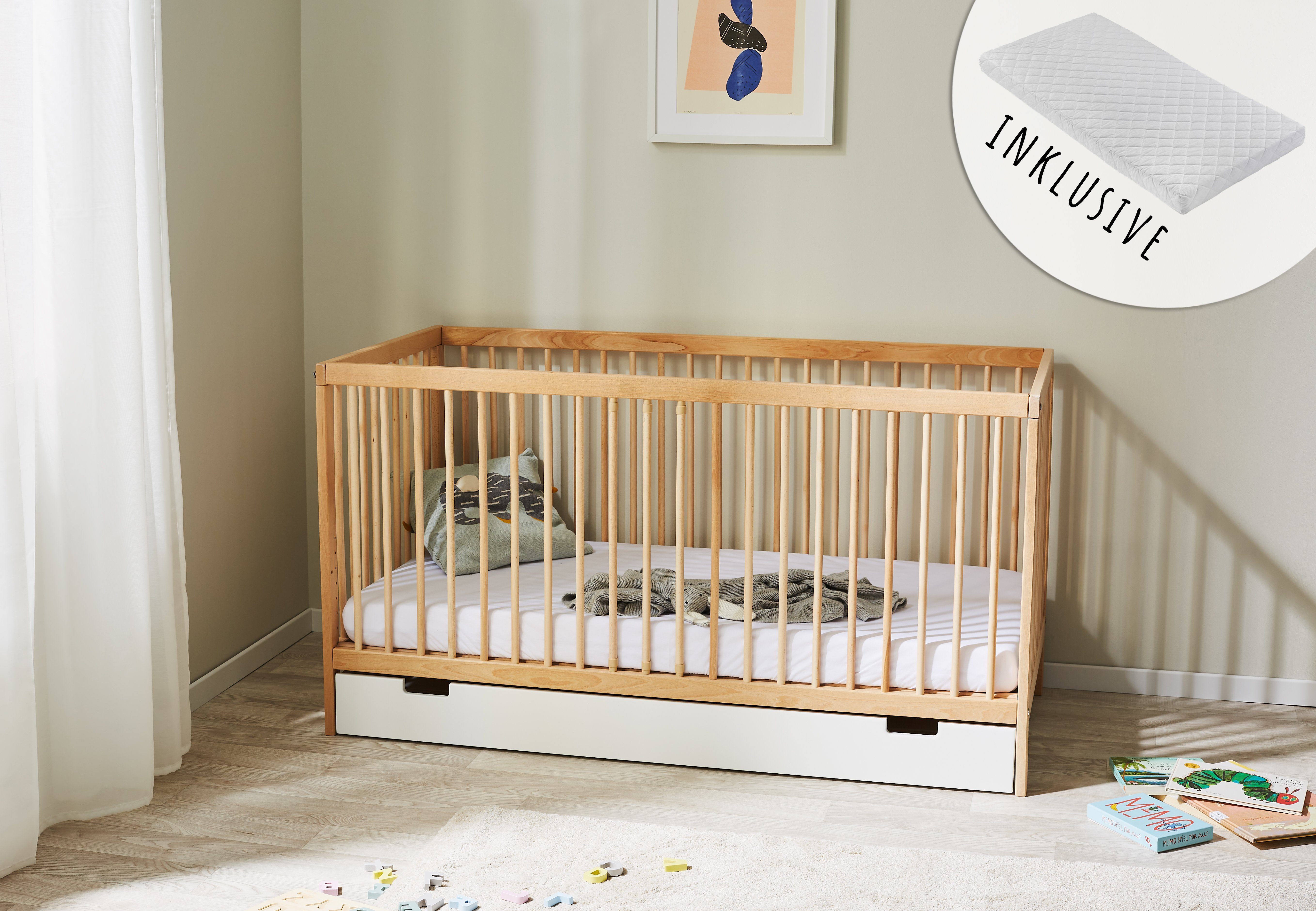 Kids Collective Babybett Kinderbett Gitterbett 60x120 günstig online kaufen