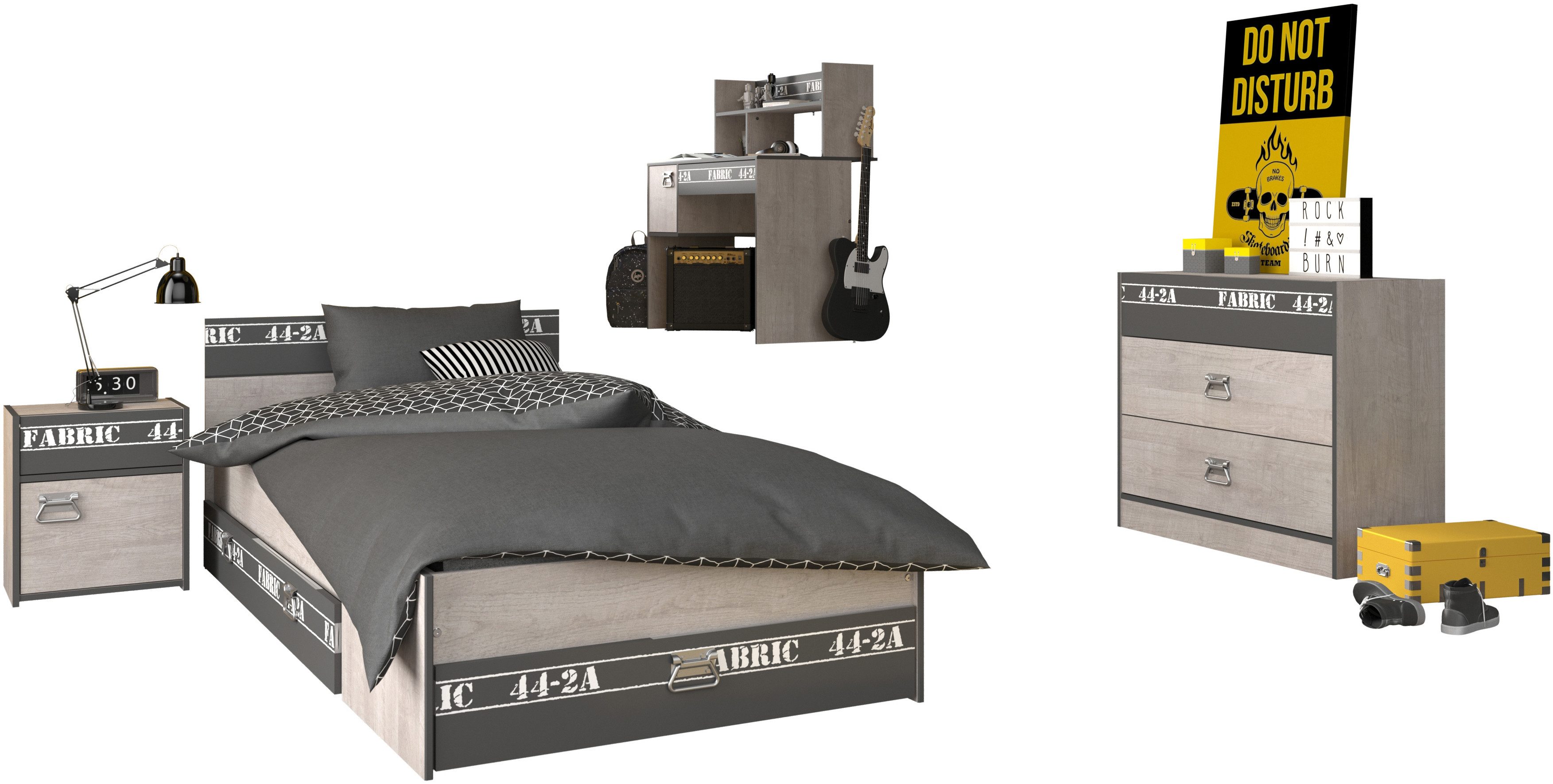 Parisot Jugendzimmer-Set Parisot Fabric 13, (Set, 5-tlg., 5-teilig)