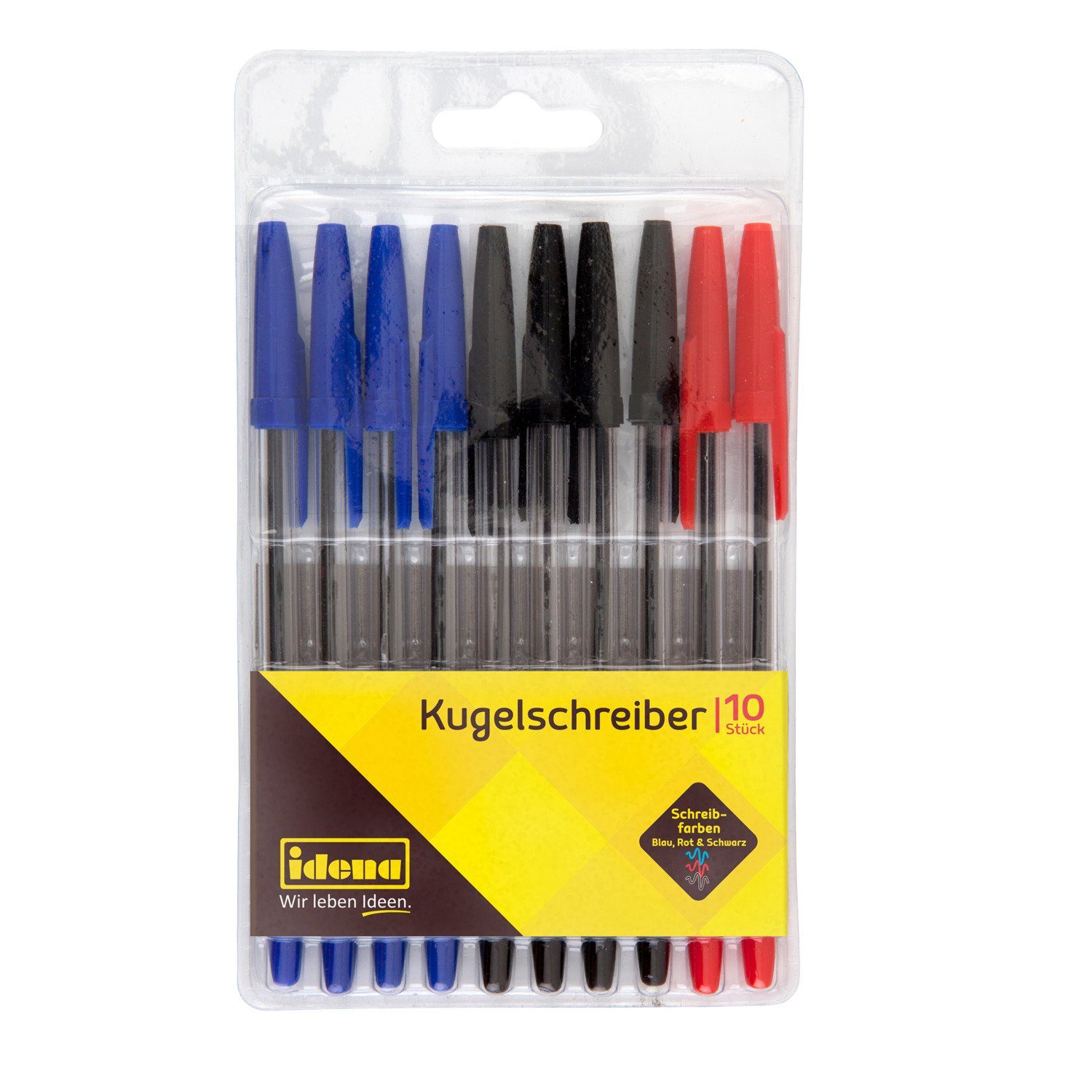 Idena Kugelschreiber Idena 500234 - Kugelschreiber, 10 Stück, sortierte Schreibfarben