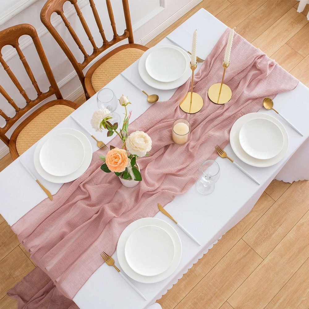 NUODWELL Tischläufer Käsetuch-Tischläufer 90x300 cm, Rustikal Romantisch La günstig online kaufen