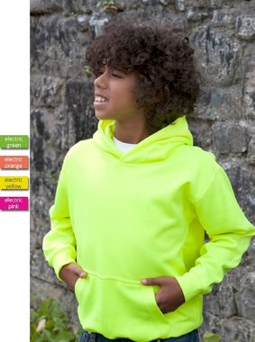 AWDIS Hoodie Kinder NEON Hoodie leuchtende Farben grün orange gelb pink mit Kapuze