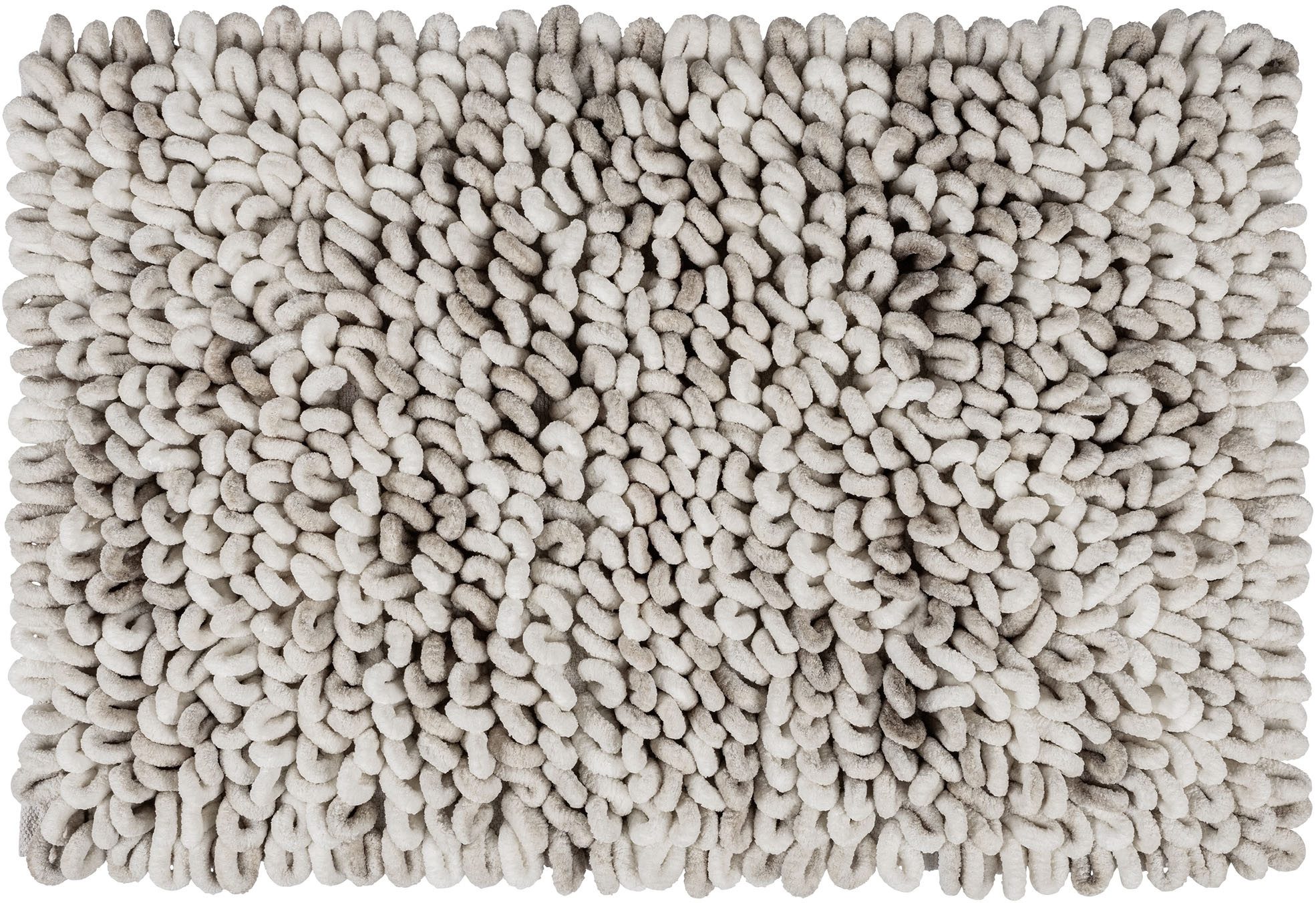 WENKO Badematte Lerici, Höhe 60 mm, rutschhemmend beschichtet, Materialmix, rechteckig, fusselfreier Badteppich, 3D-Struktur, hohe Feuchtigkeitsaufnahme