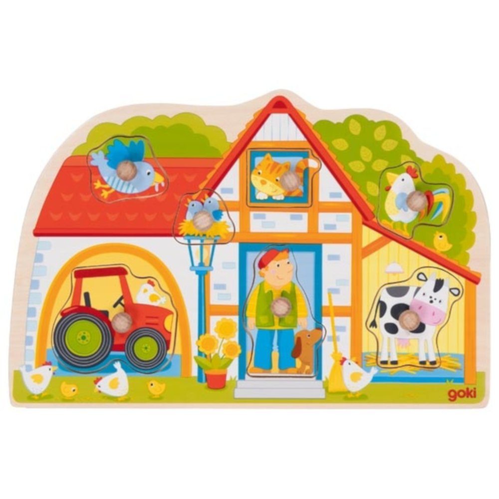 Steckpuzzle Steckpuzzle Unser Bauernhaus 7tlg. aus Holz Holzspielzeug 57349