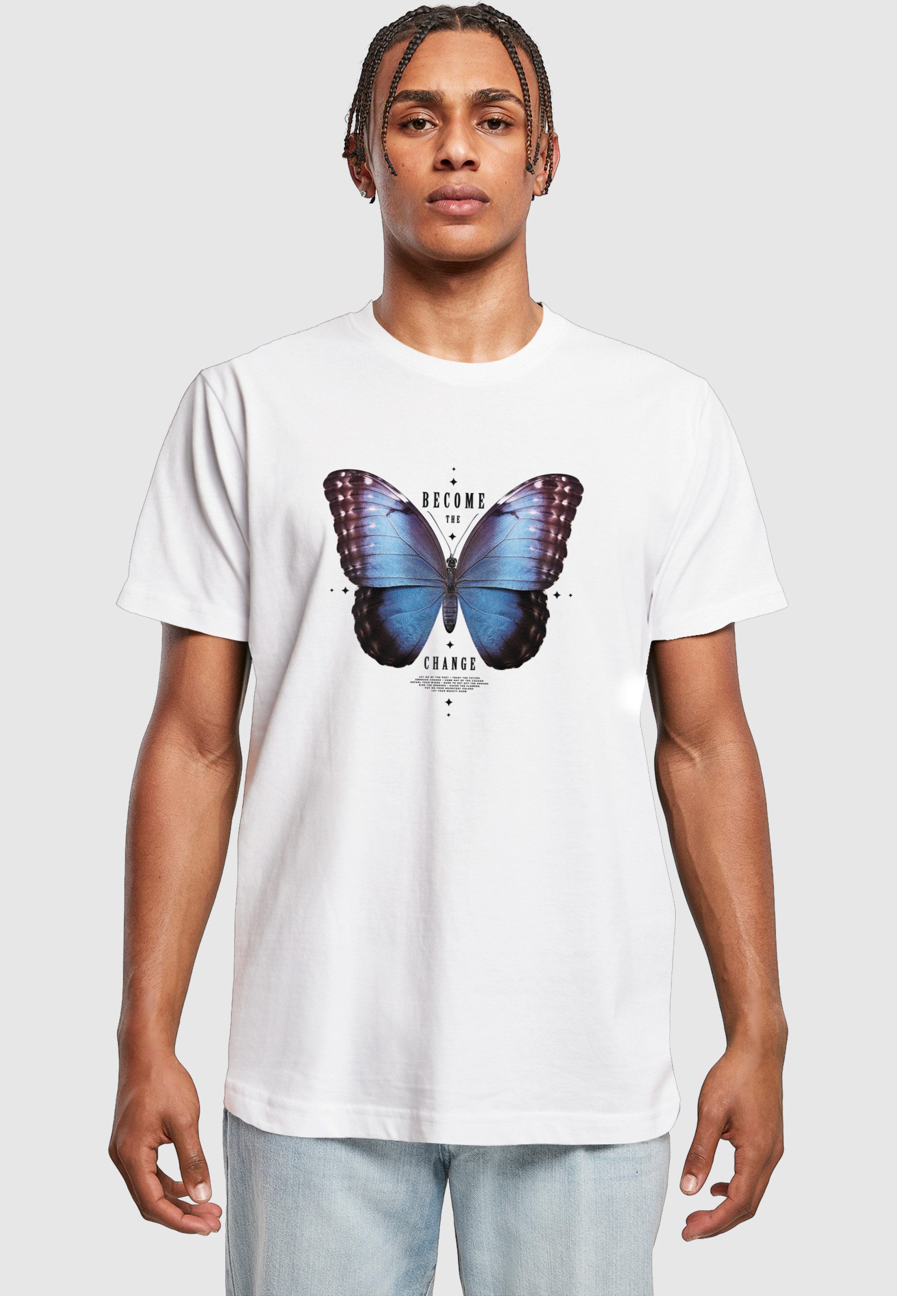 MisterTee T-Shirt MisterTee Herren Become the Change Butterfly Tee (1-tlg)