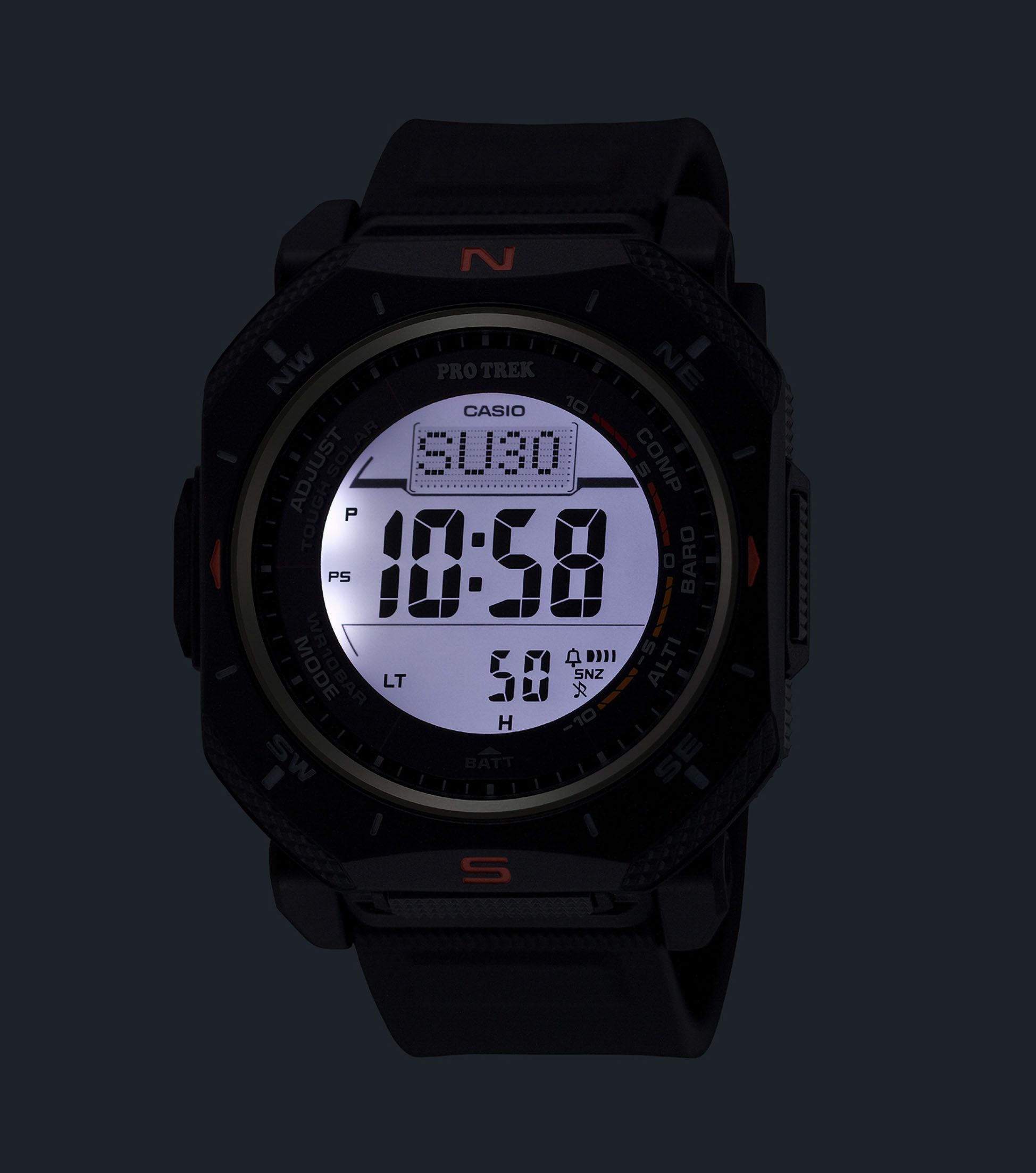 CASIO Solaruhr Casio Uhr Herren Pro Trek PRG-69-1ER Edelstahl, Resin, Schwarz, (1-tlg)