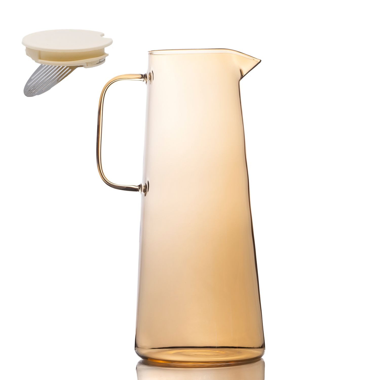 Intirilife Karaffe, (1-tlg), Karaffe Kanne Krug aus Glas 1.7 L
