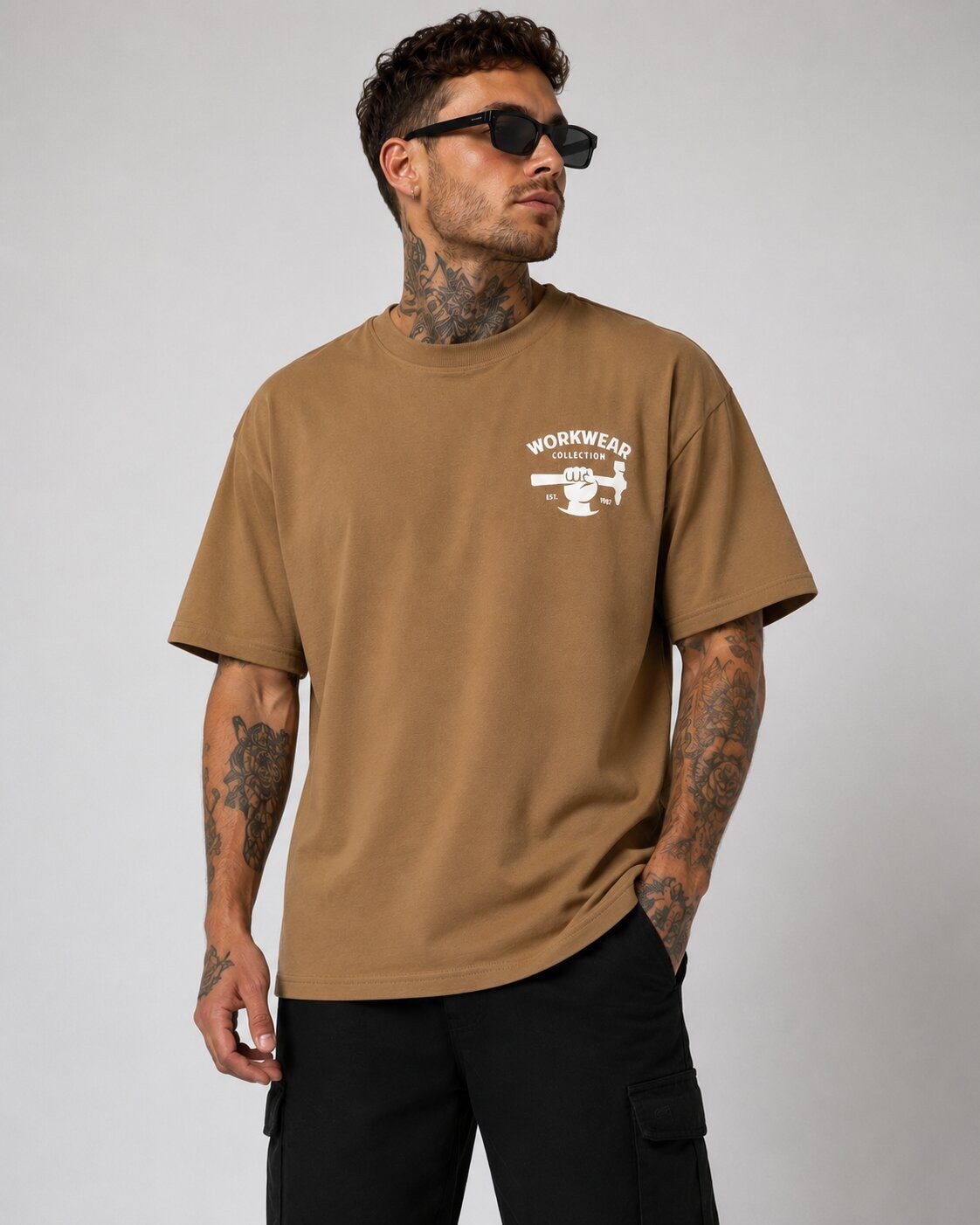 SUBLEVEL T-Shirt Herren Shirt Logo Print schwere Qualität moderner Look Baumwolle, super soft, unifarben, Robuster Stoff
