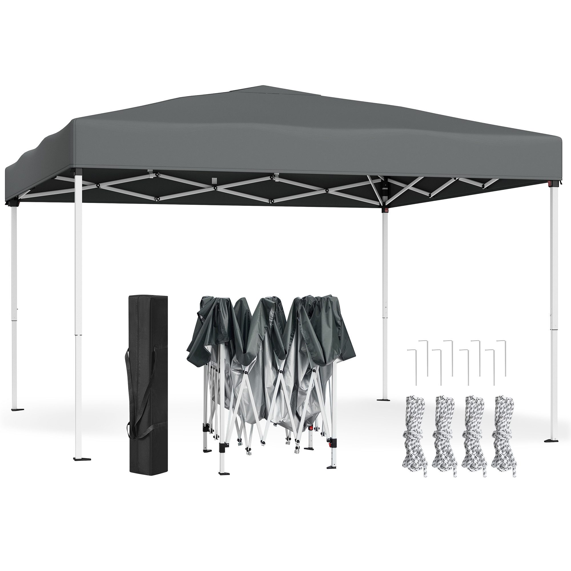 SONGMICS Pavillon 3 x 3m Pavillon für Garten, Faltzelt, mit 0 Seitenteilen, stabil, tragbar, Hof, Markt, Sonnenschutz