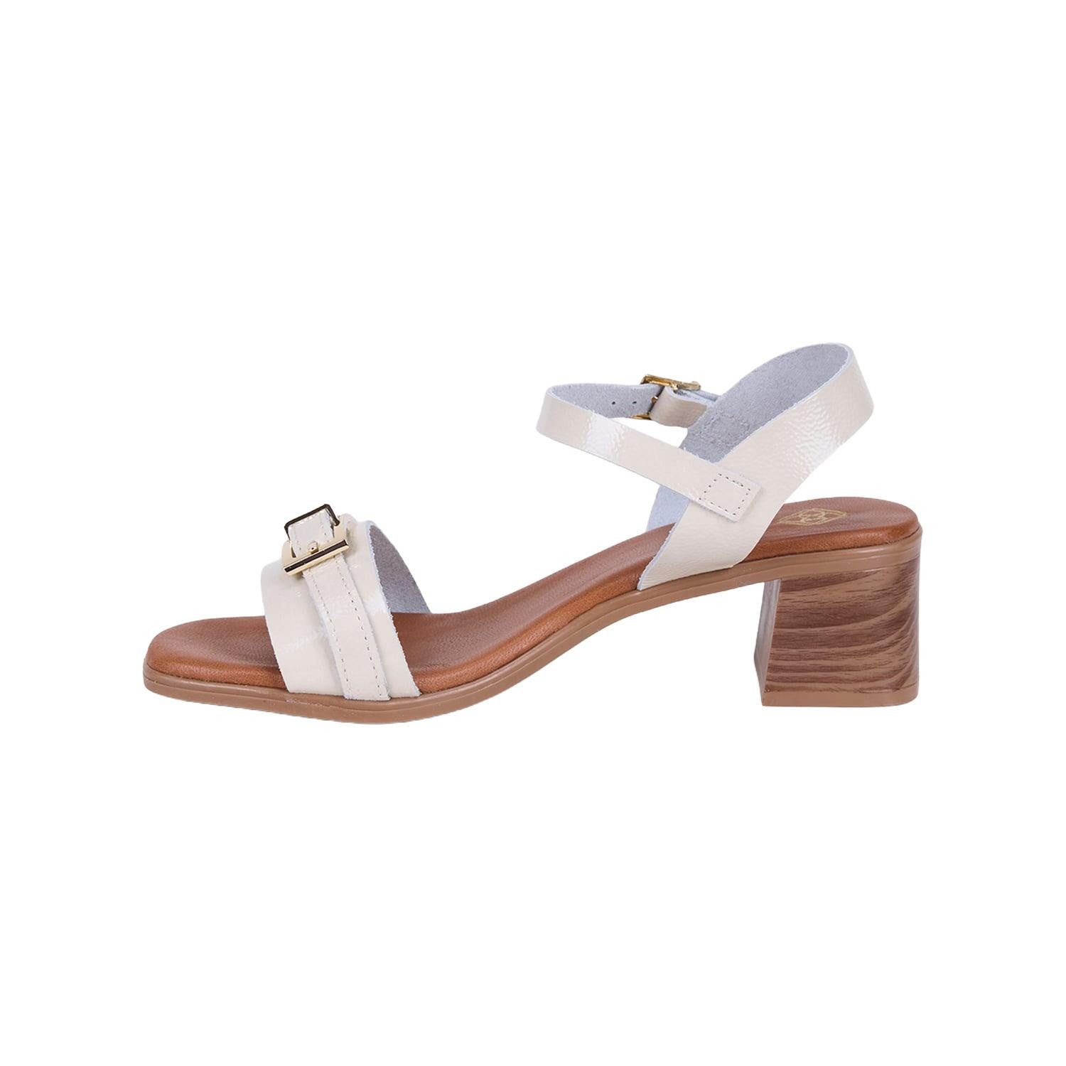 Desa DESA Damen-Sandalen aus Lackleder mit Blockabsatz Sandale