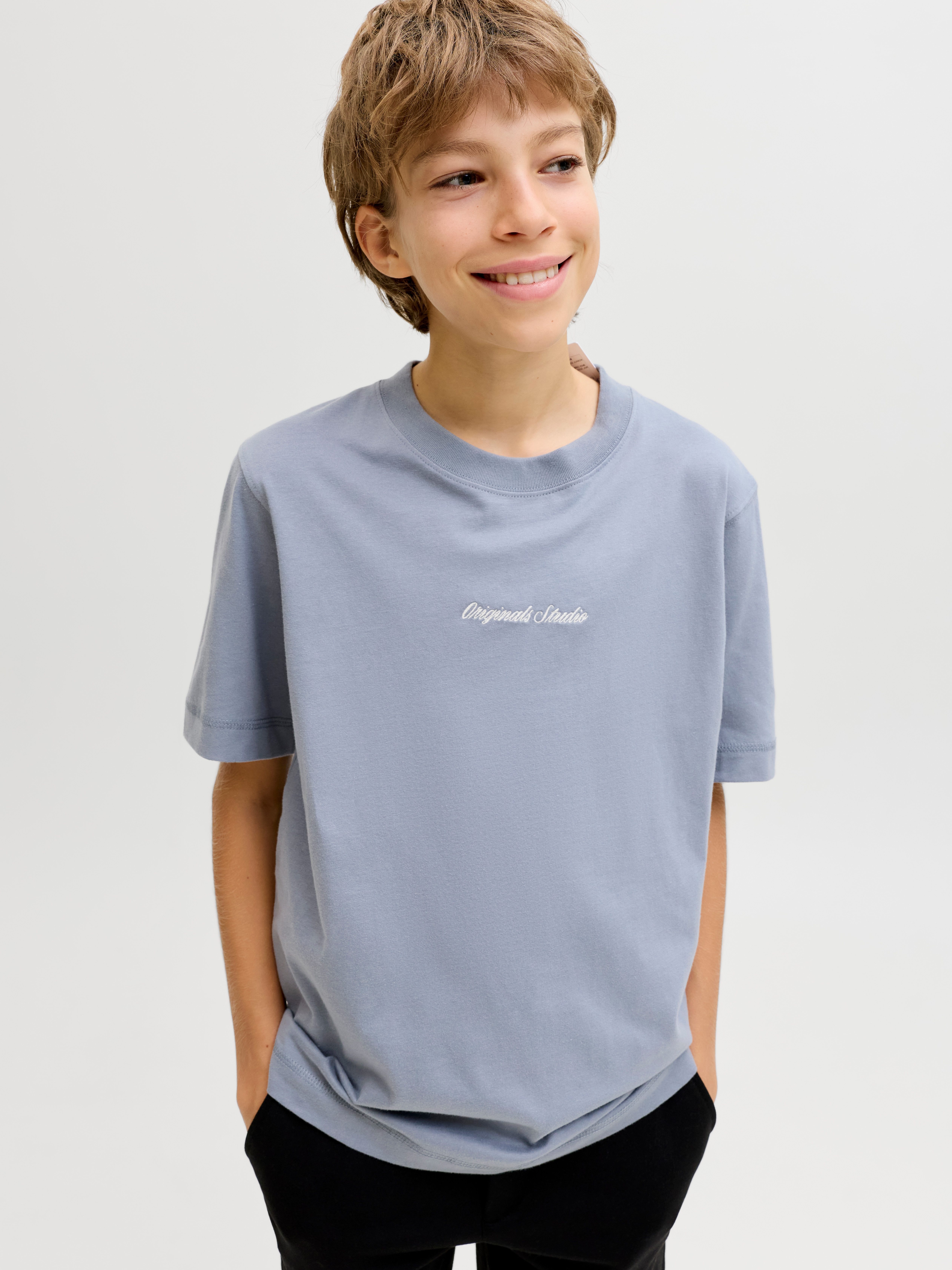 Jack & Jones Junior T-Shirt JORNORREBRO EMB TEE SS CN NOOS JNR Baumwolle, relaxed fit, Kurzarm