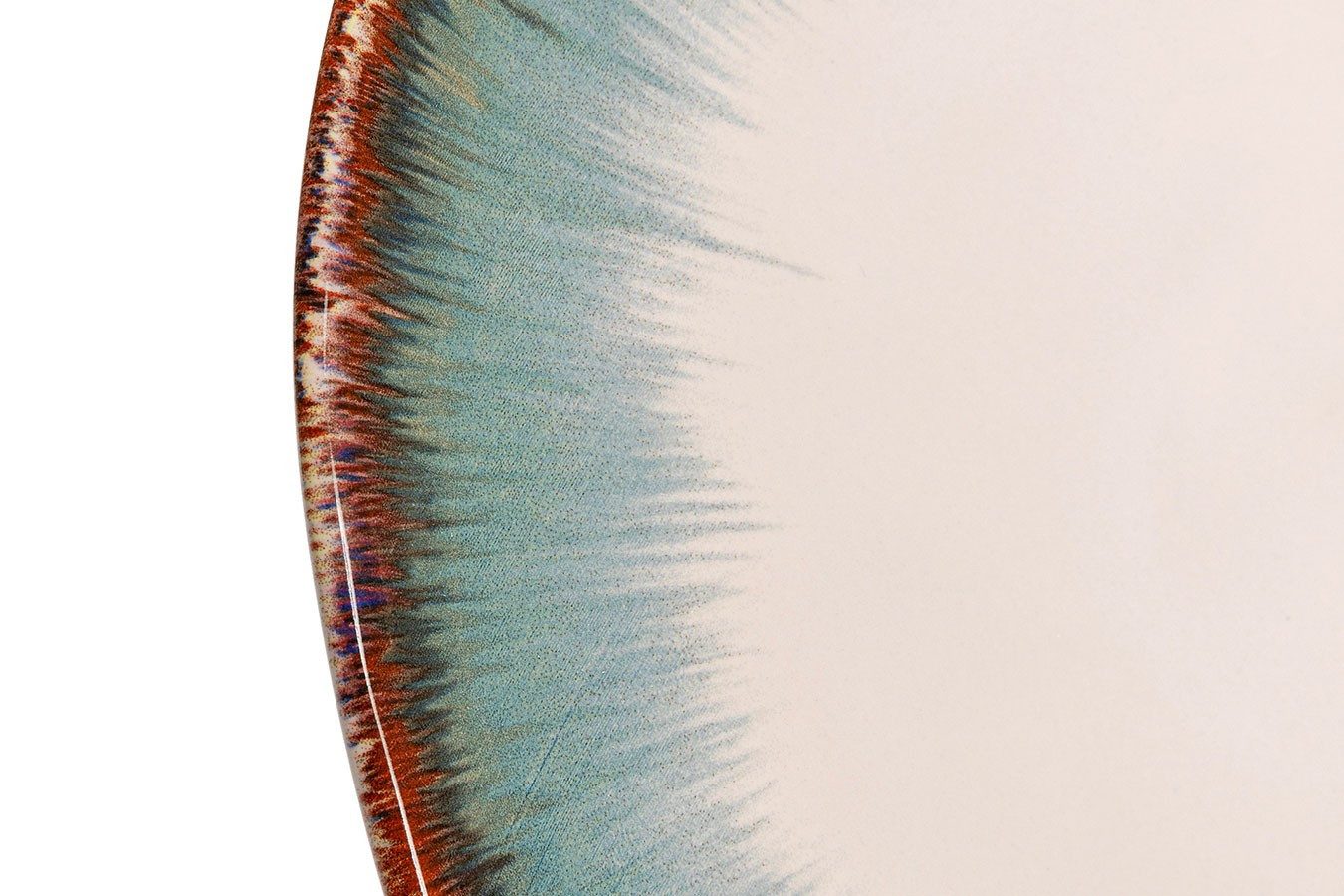 Kare Teller Essteller Organic Weiss Blau D 26 cm
