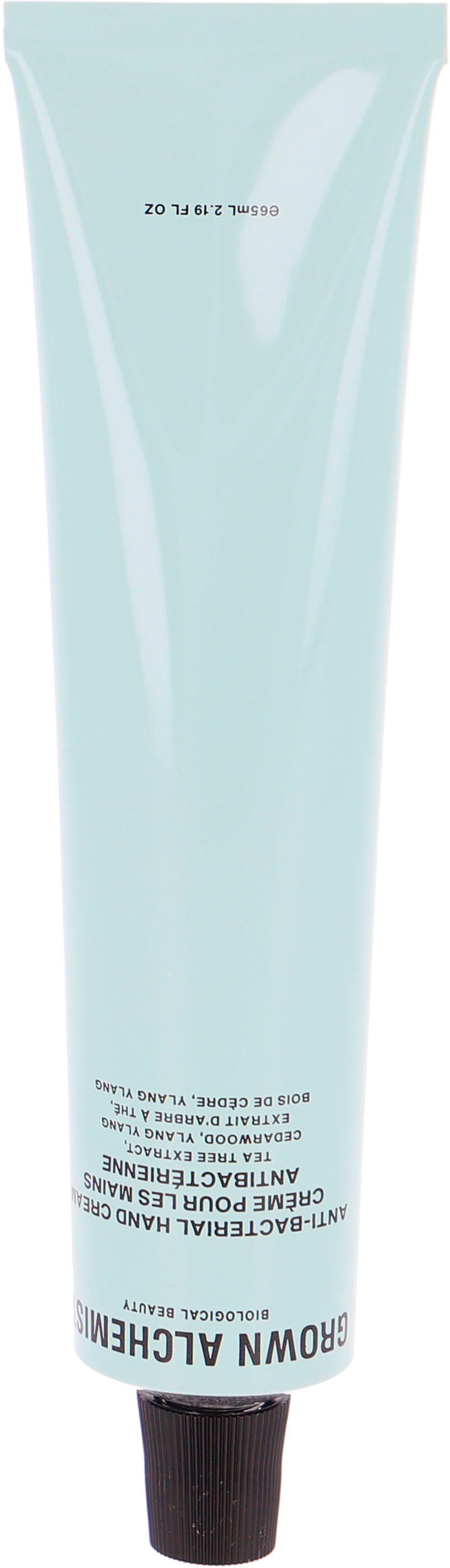 GROWN ALCHEMIST Handcreme Anti-Bacterial Hand Cream: Tea Tree Extract, Cedarwood, Ylang Ylang, mit einem zarten Duft nach Ylang-Ylang und Zedernholz