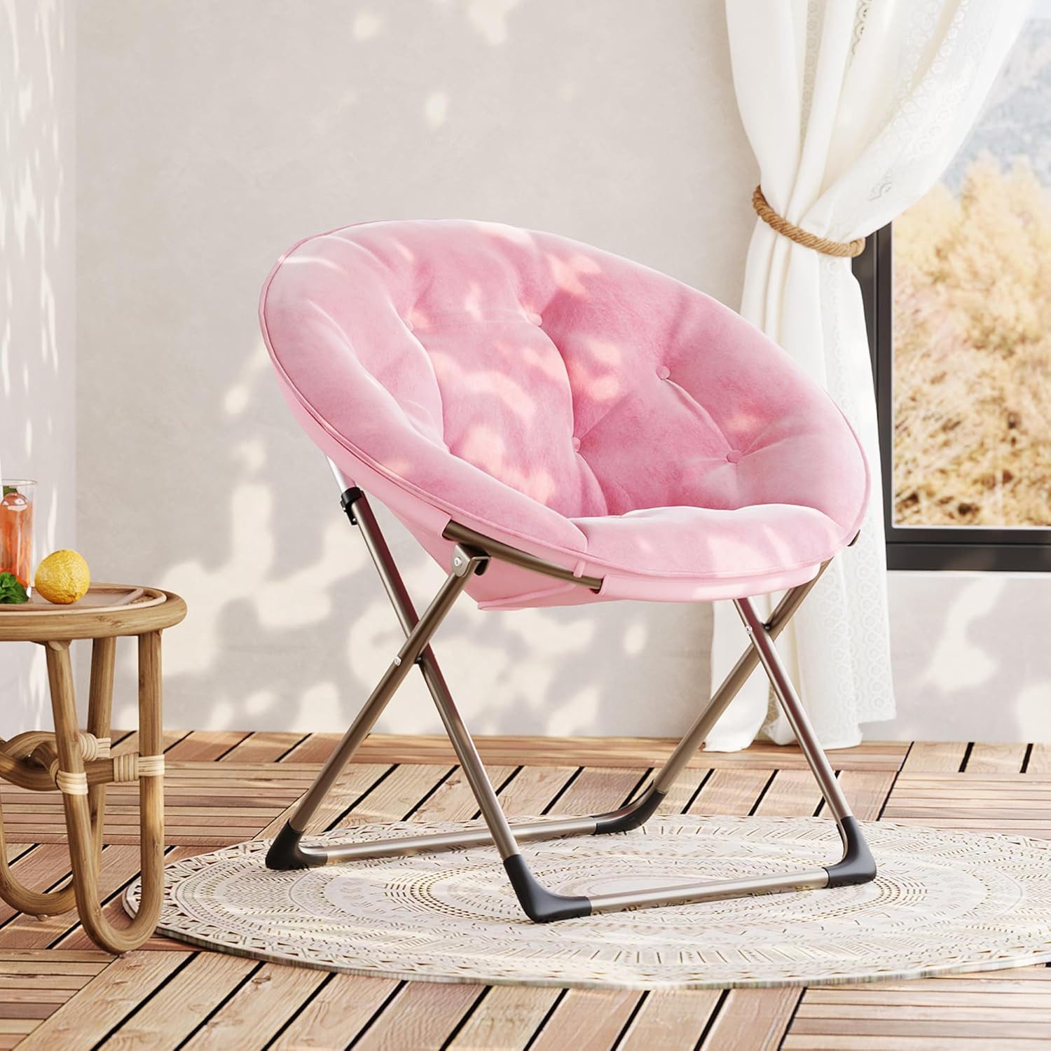 GarveeMore Relaxsessel gepolsterter Lazy-Sofa-Sessel für Schlafzimmer,Wohnzimmer, extragroßer Bequemer weicher Klappliegestuhl mit Metallgestell