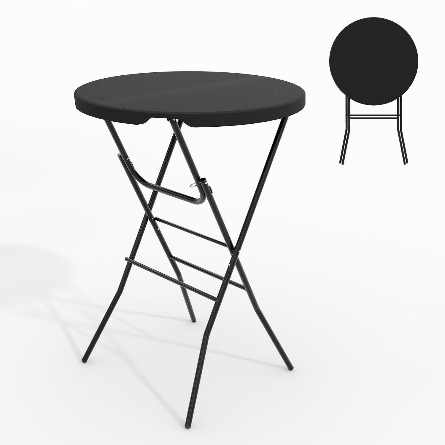 LuxusKollektion Stehtisch Klapptisch Stehtisch Ø80 cm Schwarz (1-St)