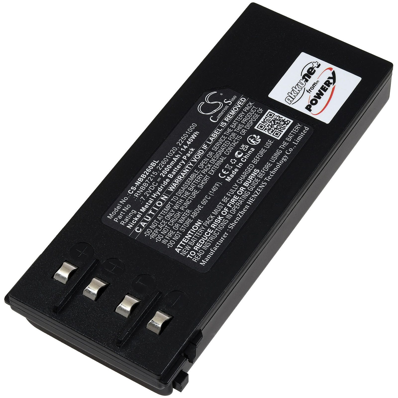 Powery Akku für NBB Typ 2254100 Akku 2000 mAh (7.2 V)