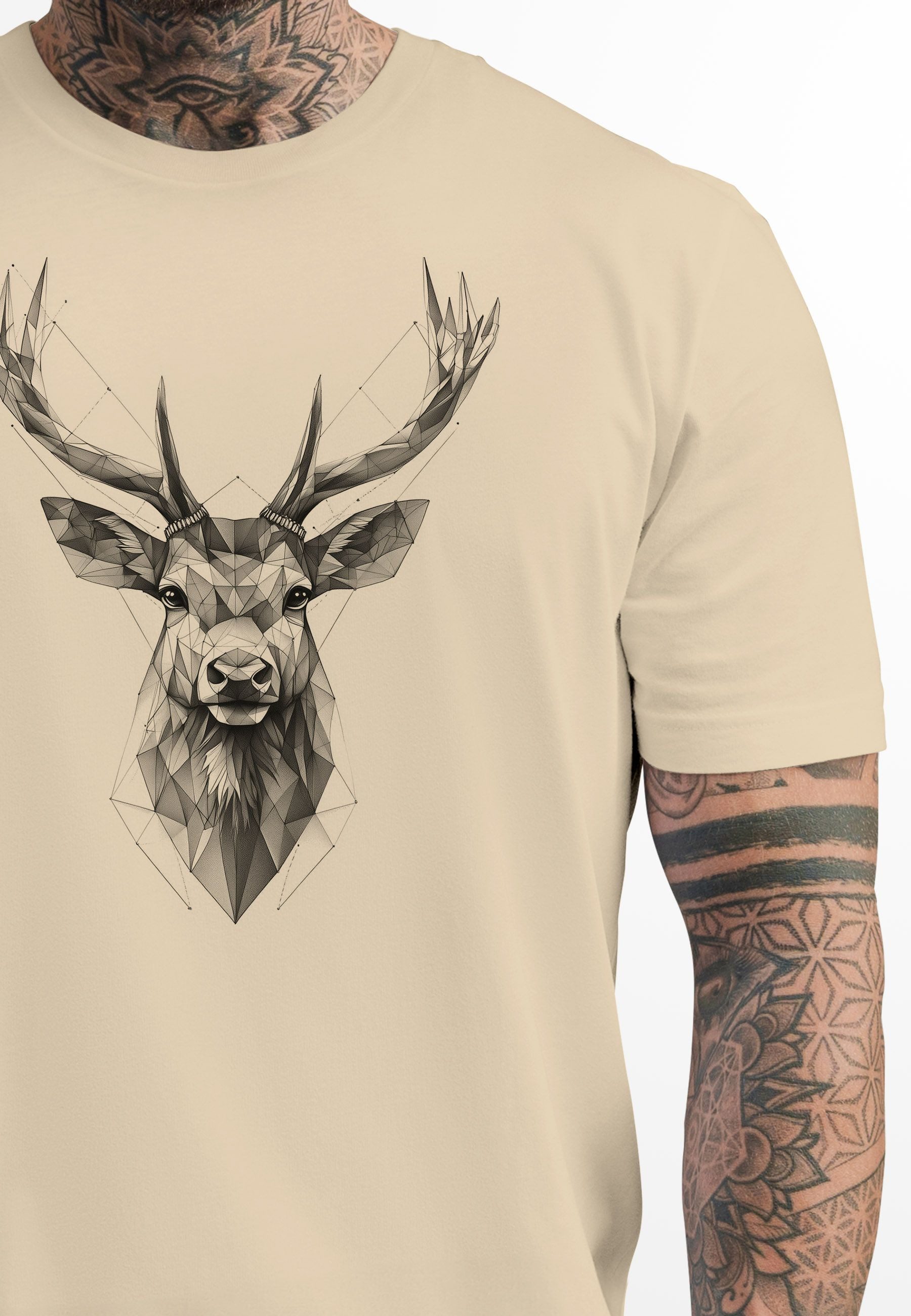 Neverless Print-Shirt Herren T-Shirt Trachtenshirt Hirsch Tiermotiv WildTie günstig online kaufen
