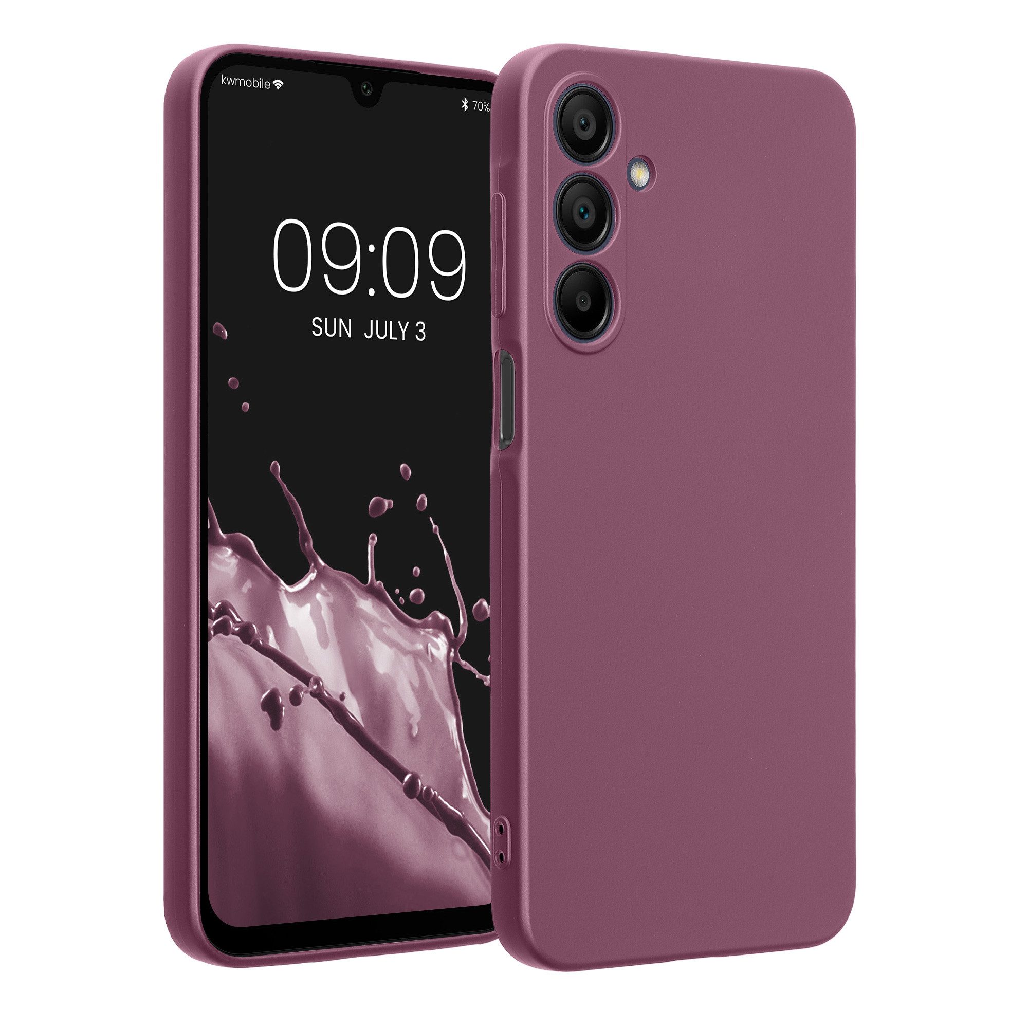 kwmobile Smartphone-Hülle Handyhülle für Samsung Galaxy A16 5G Hülle, weiche Silikon Case metallisch schimmernd - Schutzhülle Cover