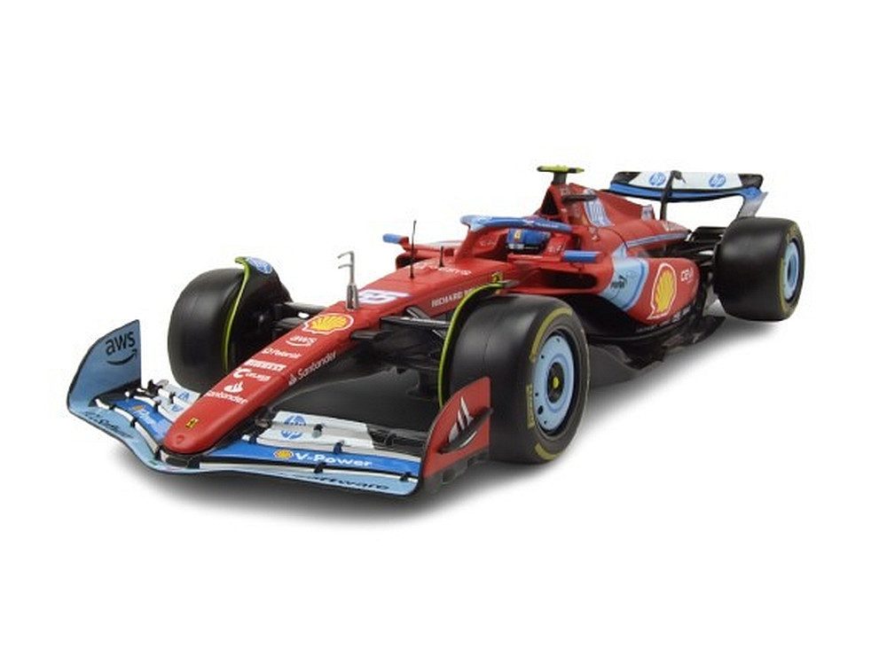 Bburago Modellauto Ferrari SF-24 #55 Formel 1 Miami GP 2024 rot Sainz, Maßstab 1:18