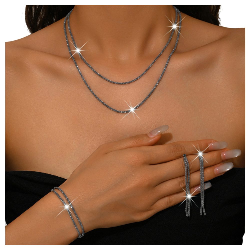 Bextsrack Schmuckset Damenschmuck-Set, 3-teilig mit Ohrringen, Halskette un günstig online kaufen