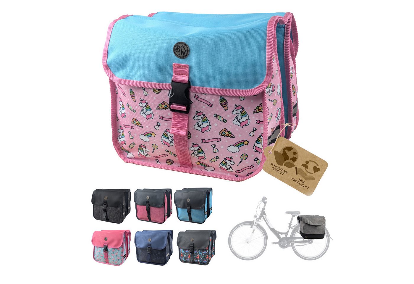 BambiniWelt by Rafael K. Gepäckträgertasche Gepäckträgertasche für Fahrrad 20–26 Zoll robuste Fahrradtasche