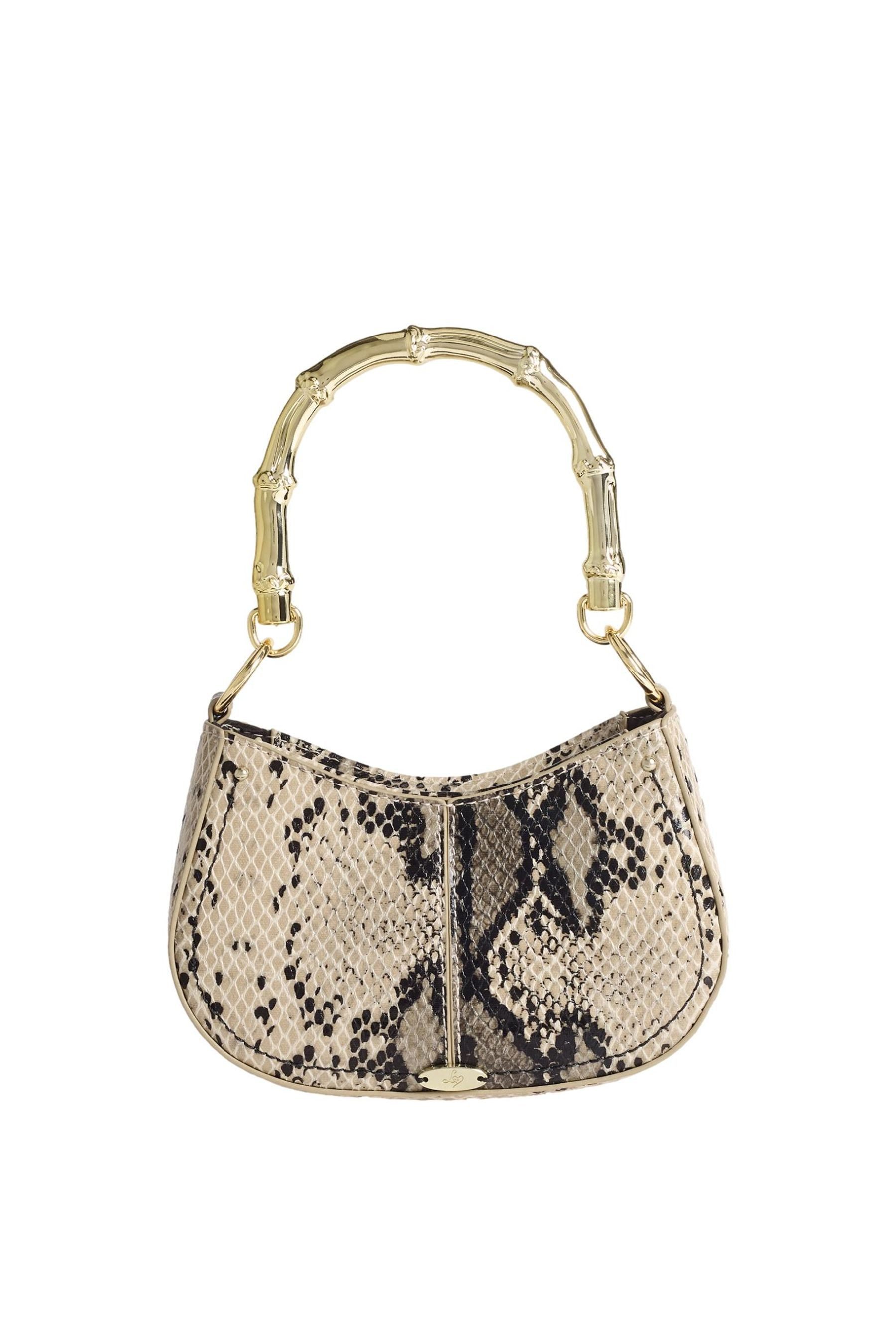 LIPSY Clutch Lipsy Mini-Tasche mit Griff in Bambusoptik oben (1-tlg)