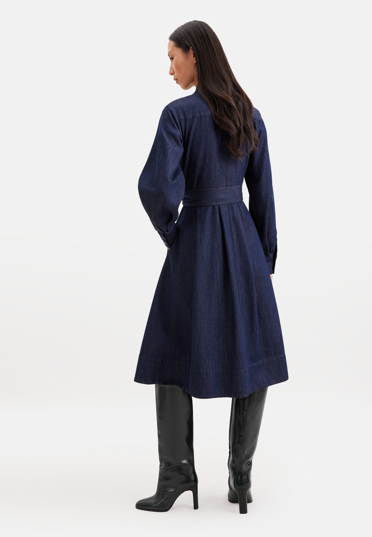 seidensticker Sommerkleid 1/1 Kragen Denim