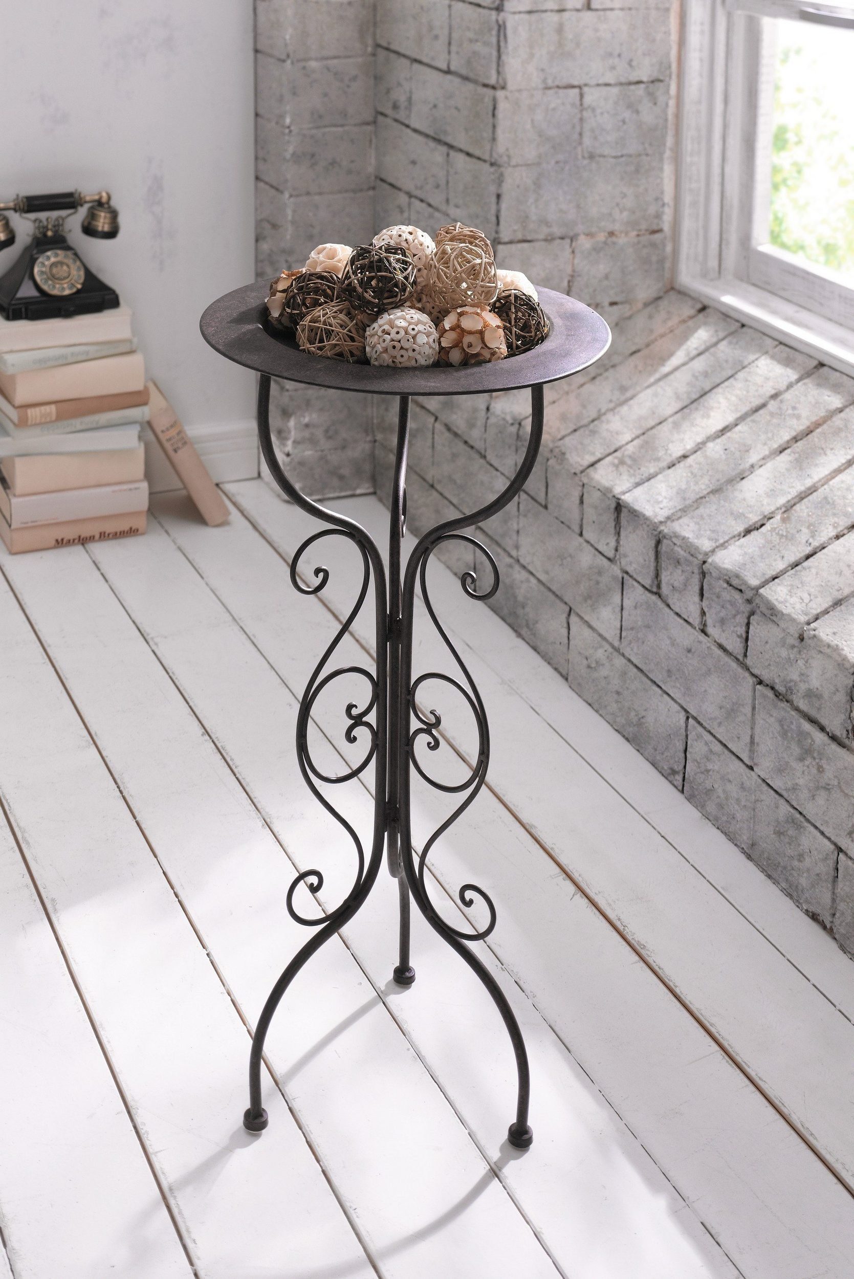 Home-trends24.de Blumenständer Metall Ständer Dekoständer Tablett Pflanzen Kerzen