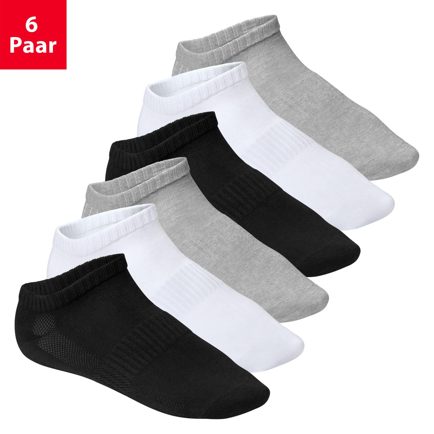 Sneakersocken Damen & Herren Fitness Sneaker Socken (6 Paar) Mesh-Strick