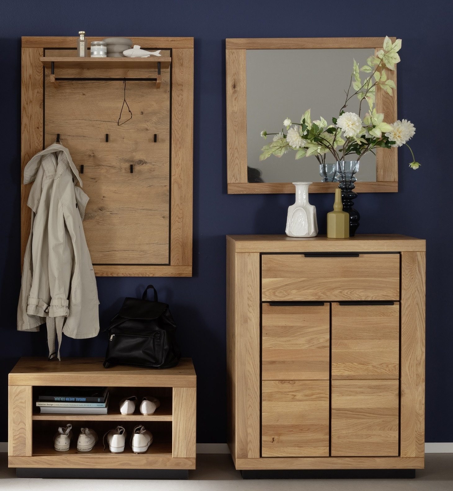 freiraum Garderoben-Set Greno, (4-teilig), (4-teilig) Massivholzfront günstig online kaufen