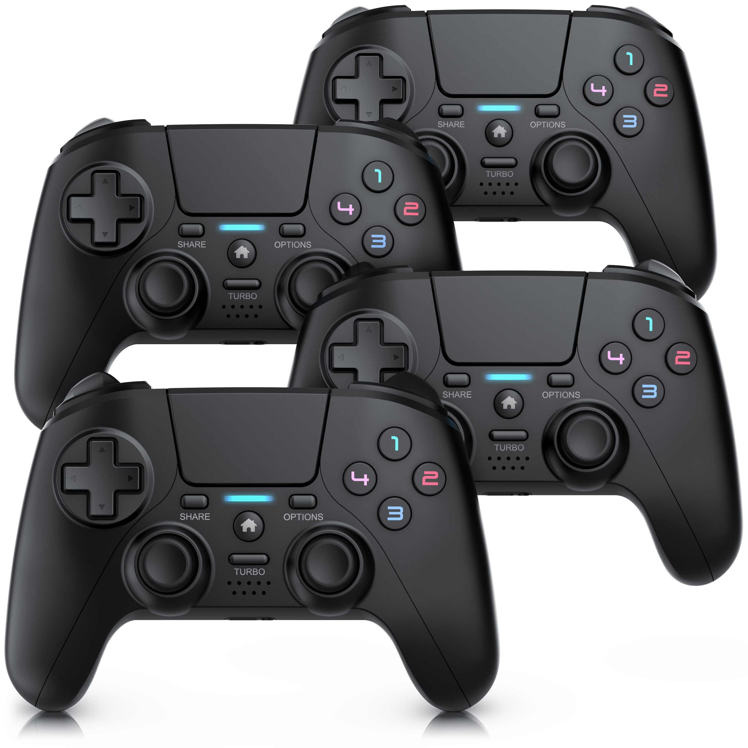 Wireless Gamepad für PS4 & PC, Dual Vibration, Touchpad, Lautsprecher PlayStation 4-Controller