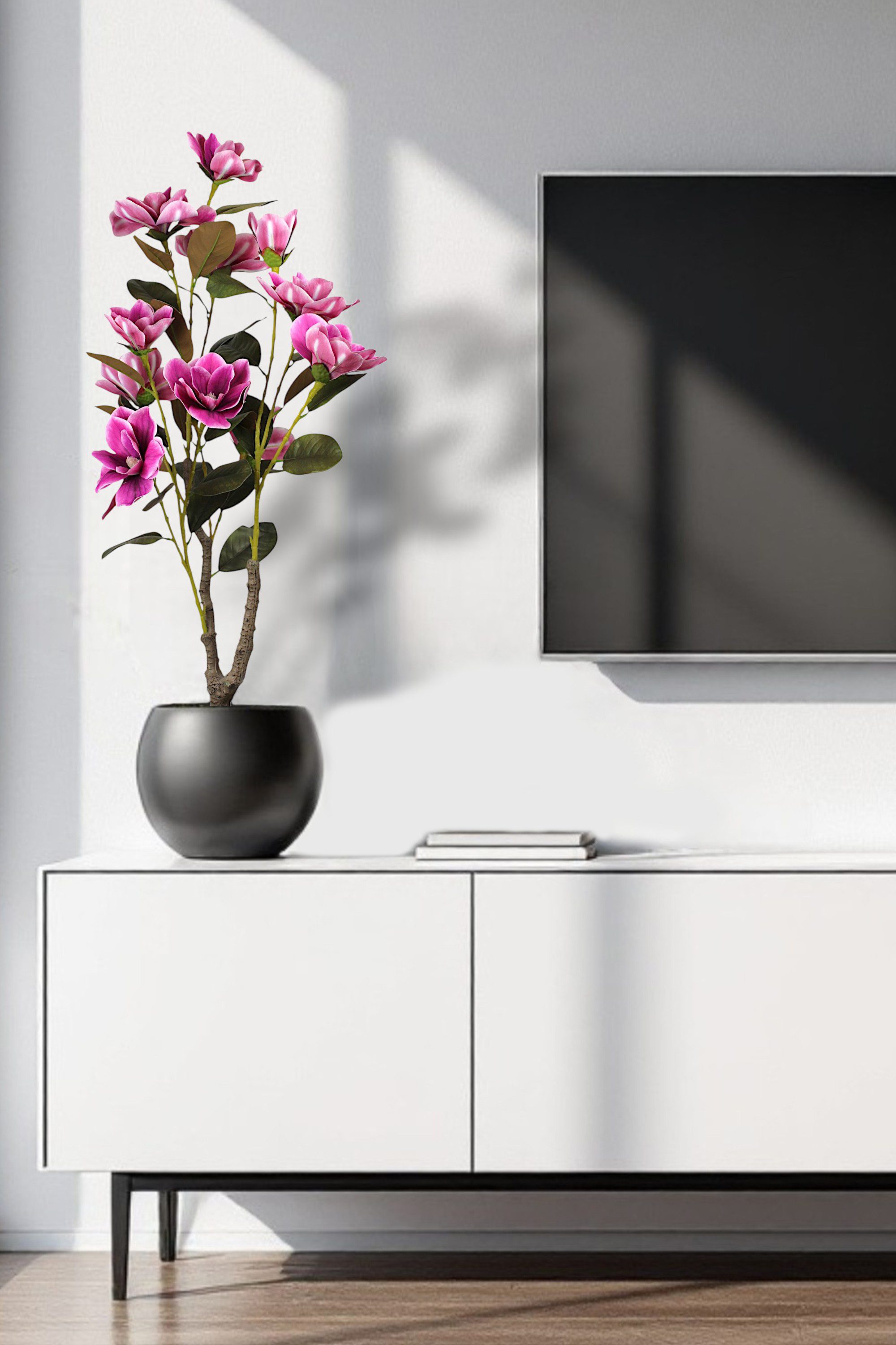 Kunstpflanze Künstliche Magnolie im Topf Deko-Kunstpflanze günstig online kaufen