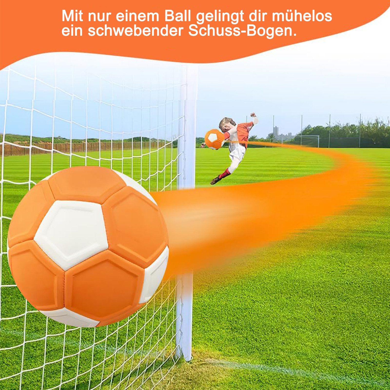 MOPUEA Fußball Fußball Curve Ball Arc Football Nr. 4 Gummi Swerve Kinder Geschenk (Fußball Curve Ball Trainingsball für Kinder elastisch robust, Kinder Fußball Trainingsball Curve Ball mit hoher Elastizität), Curve Effekt elastisch robust gut sichtbar langlebig präzise