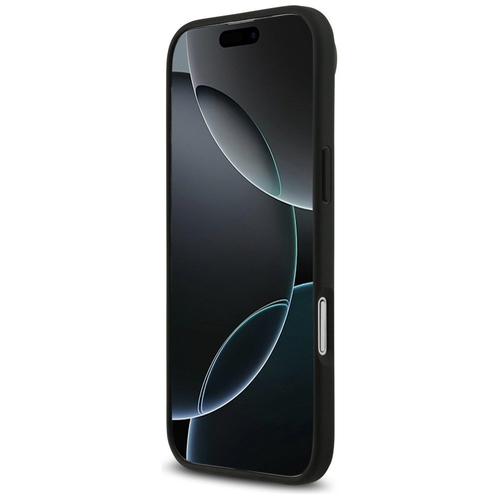 Mercedes Benz Handyhülle iPhone 17 Air Echtleder schwarz Muster Logo Metall MagSafe 6,5 Zoll, Kantenschutz – Bild 5 von 5